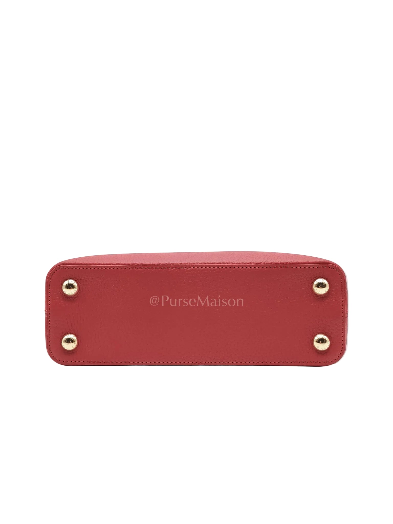 Capuccines BB in Red Taurillion Leather Two-Way Bag (Microchip) | Purse Maison Luxury Bags Shop