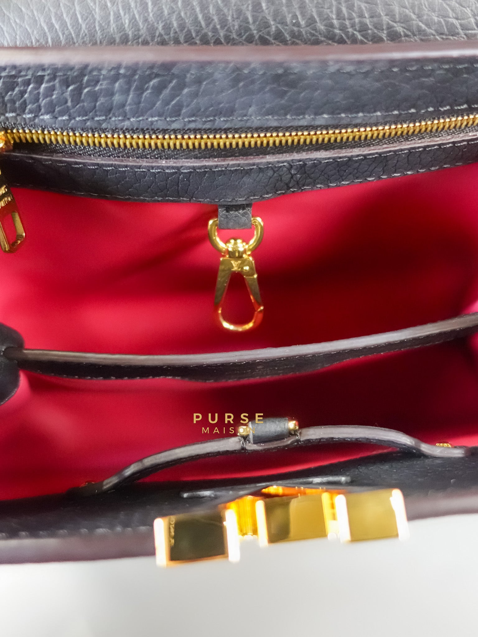 Capucines BB Black Taurillon Leather | Purse Maison Luxury Bags Shop