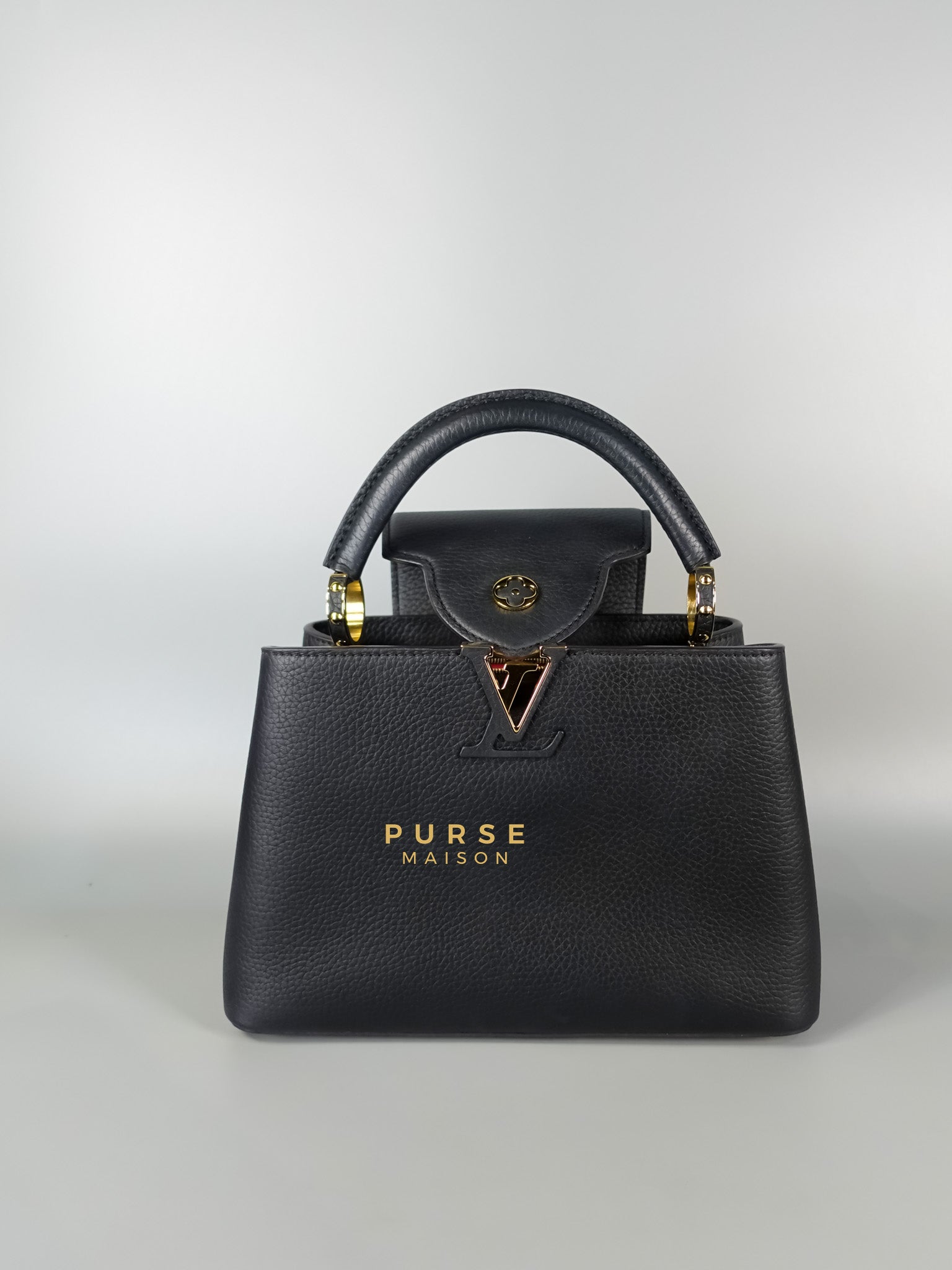 Capucines BB Black Taurillon Leather | Purse Maison Luxury Bags Shop