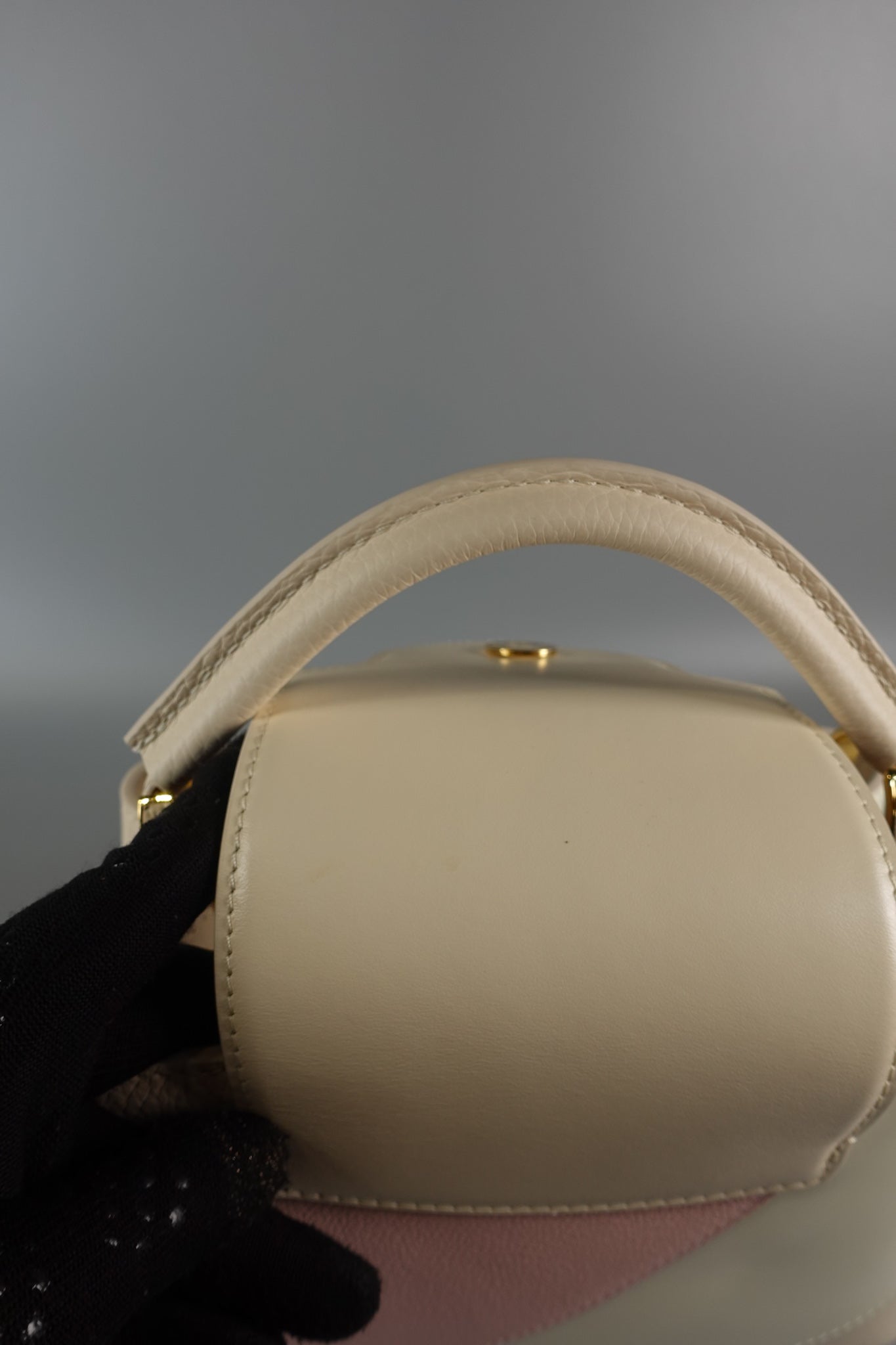 Capucines BB Gelato Vanilla Tonal Taurillon Leather (Microchip) | Purse Maison Luxury Bags Shop