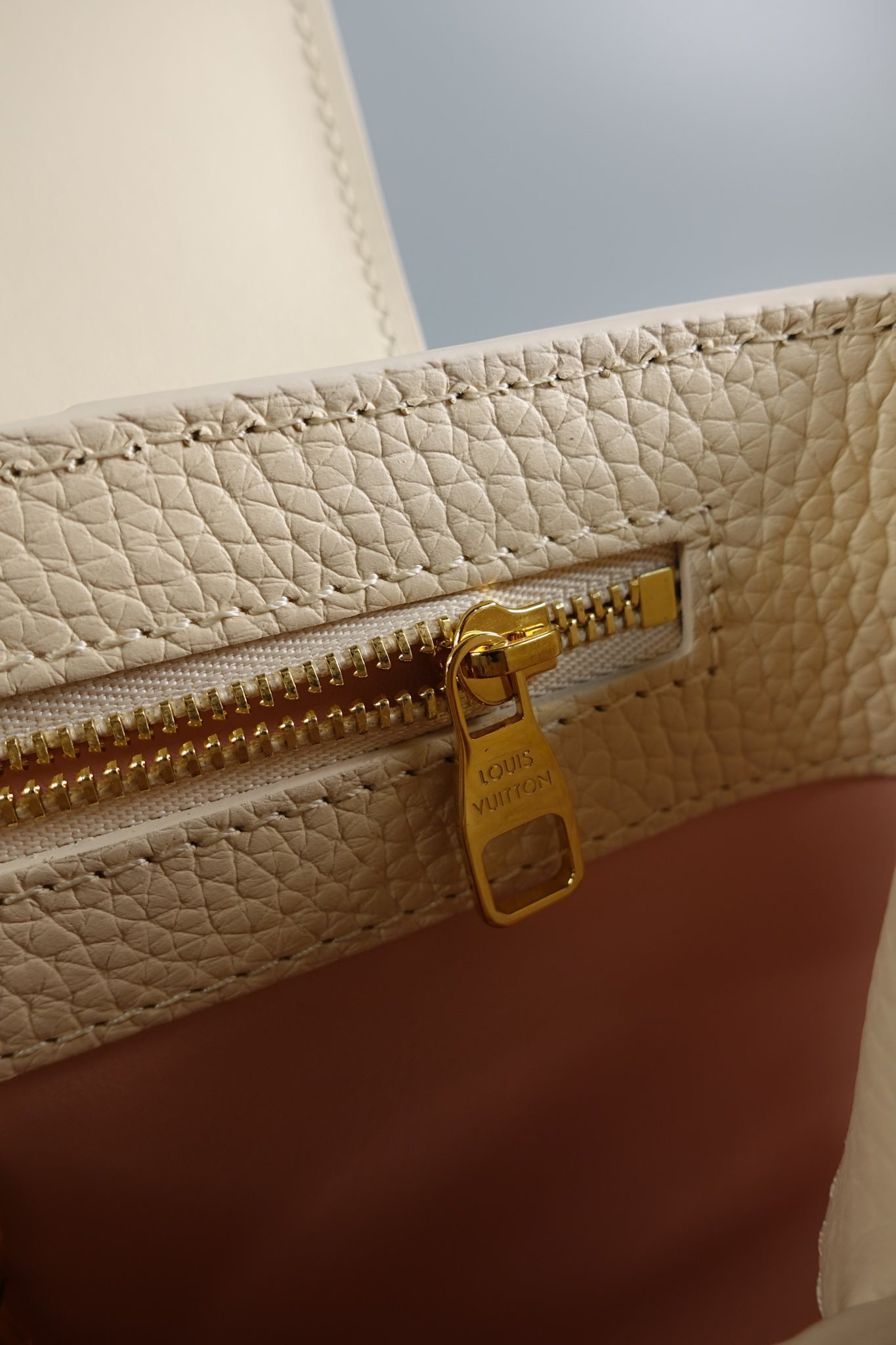 Capucines BB Gelato Vanilla Tonal Taurillon Leather (Microchip) | Purse Maison Luxury Bags Shop