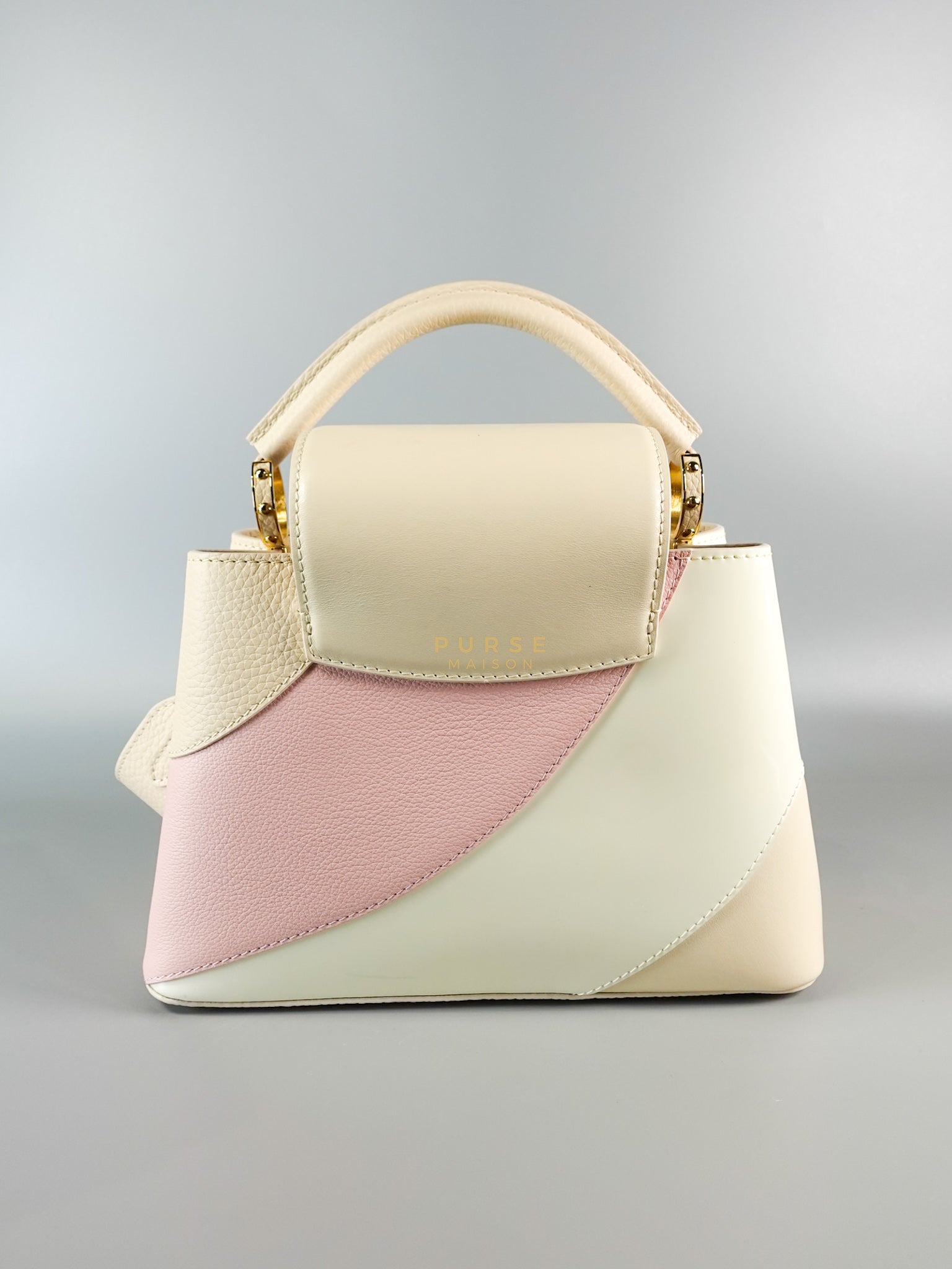 Capucines BB Gelato Vanilla Tonal Taurillon Leather (Microchip) | Purse Maison Luxury Bags Shop