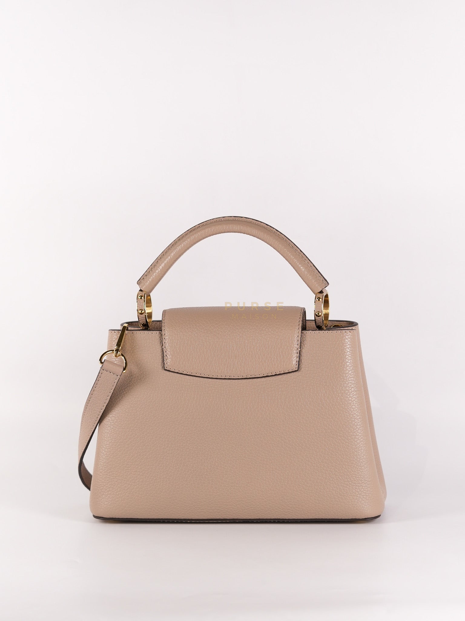 Capucines BB in Galet Taurillon Calfskin Leather (Microchip) | Purse Maison Luxury Bags Shop