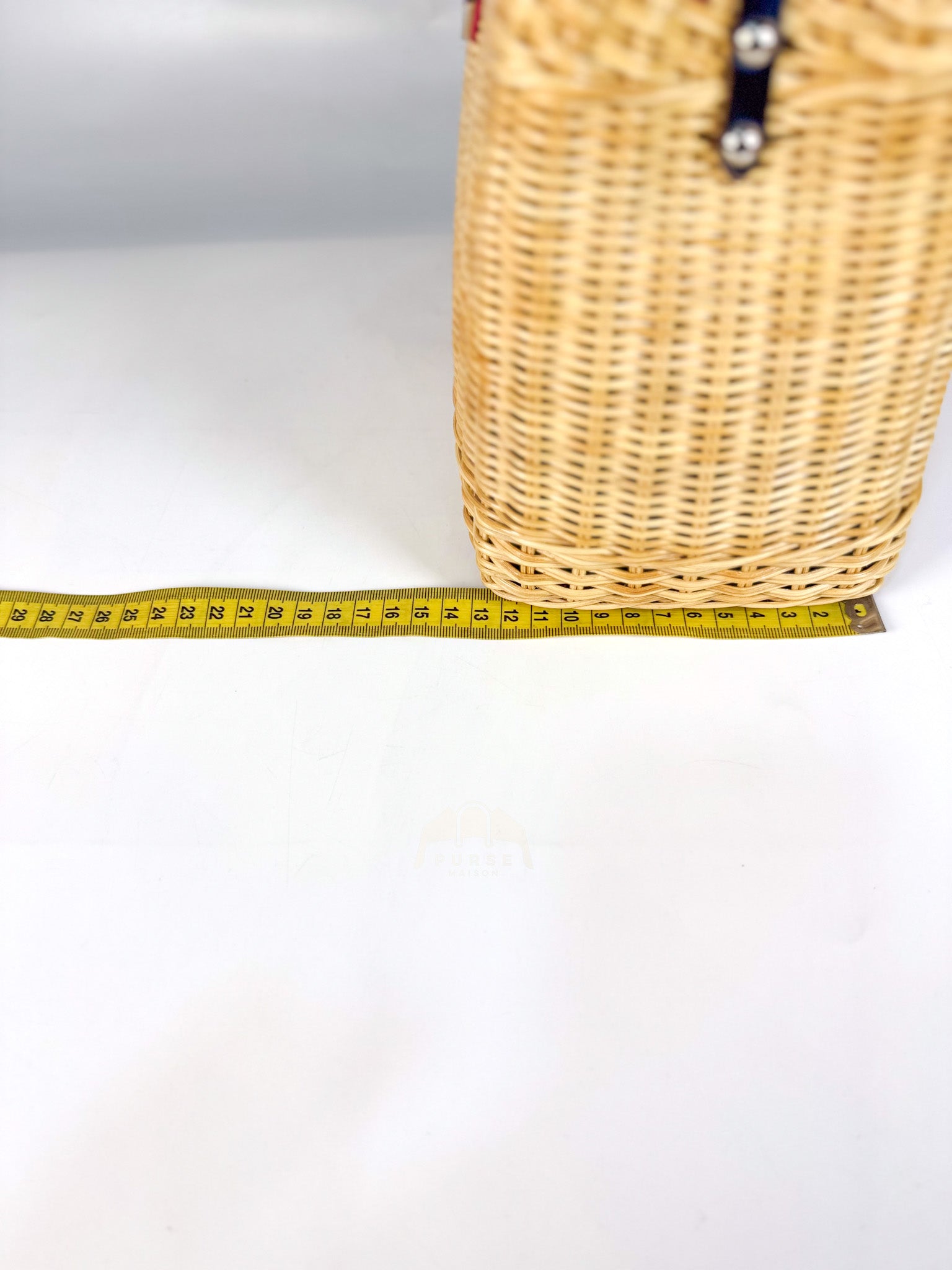 Capucines BB in Wicker Canvas and Pink Taurillon Calfskin Leather (Microchip) | Purse Maison Luxury Bags Shop