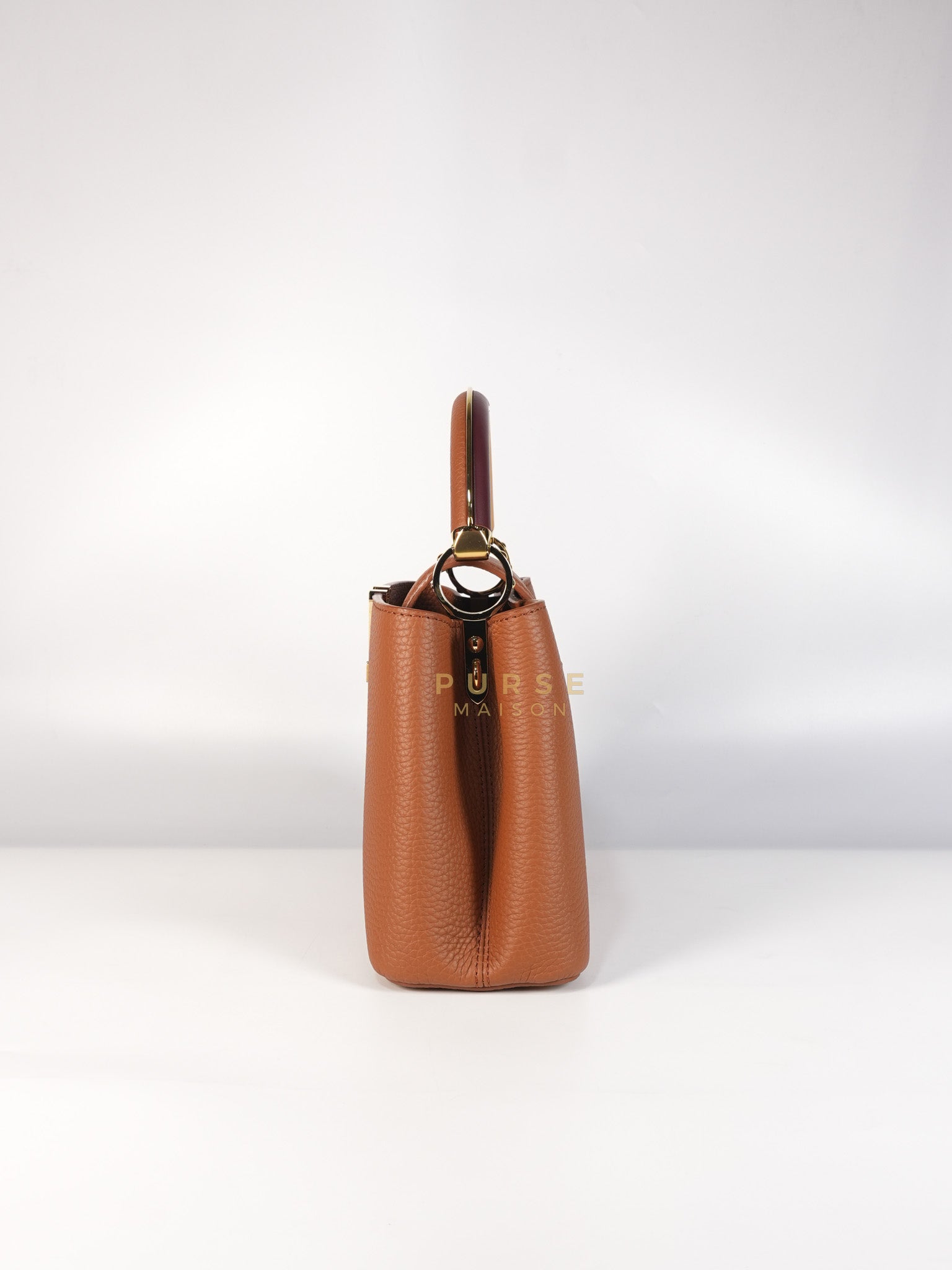 Capucines BB Tri-color Taurillon Calfskin Leather (Microchip) | Purse Maison Luxury Bags Shop