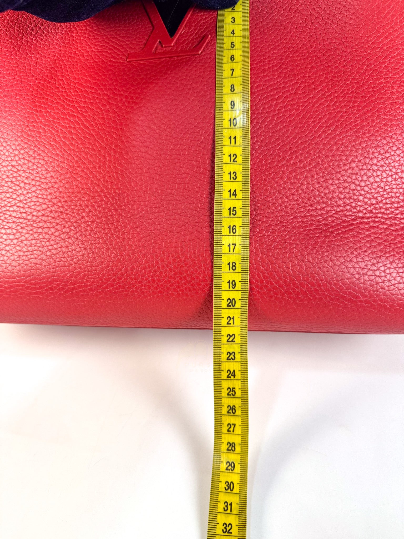 Capucines GM Red Python Handle Taurillon Clemence Leather Handbag (Date Code: MI1185) | Purse Maison Luxury Bags Shop