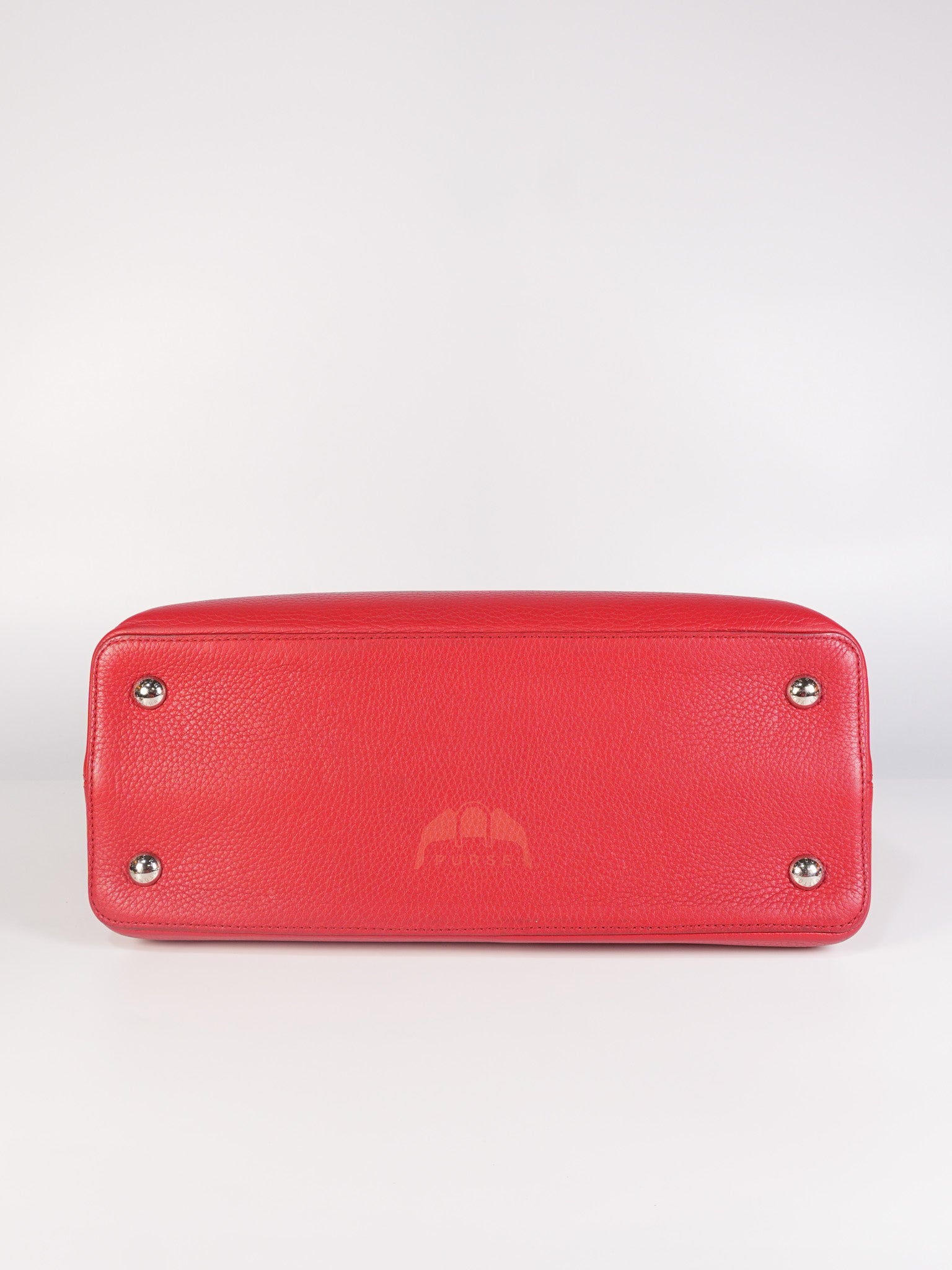 Capucines GM Red Python Handle Taurillon Clemence Leather Handbag (Date Code: MI1185) | Purse Maison Luxury Bags Shop