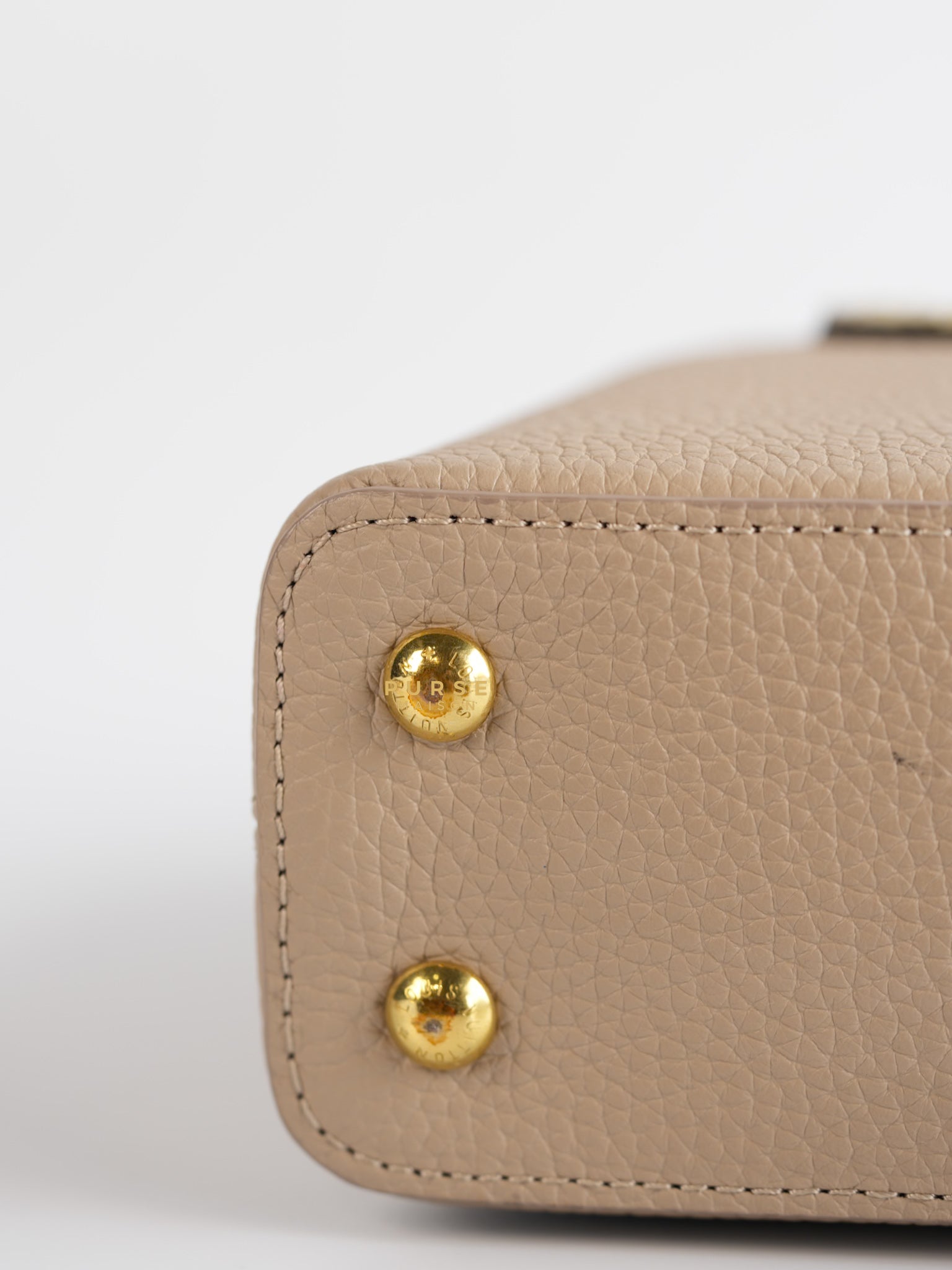 Capucines Mini Beige and Snakeskin Handle Bag (Microchip) | Purse Maison Luxury Bags Shop