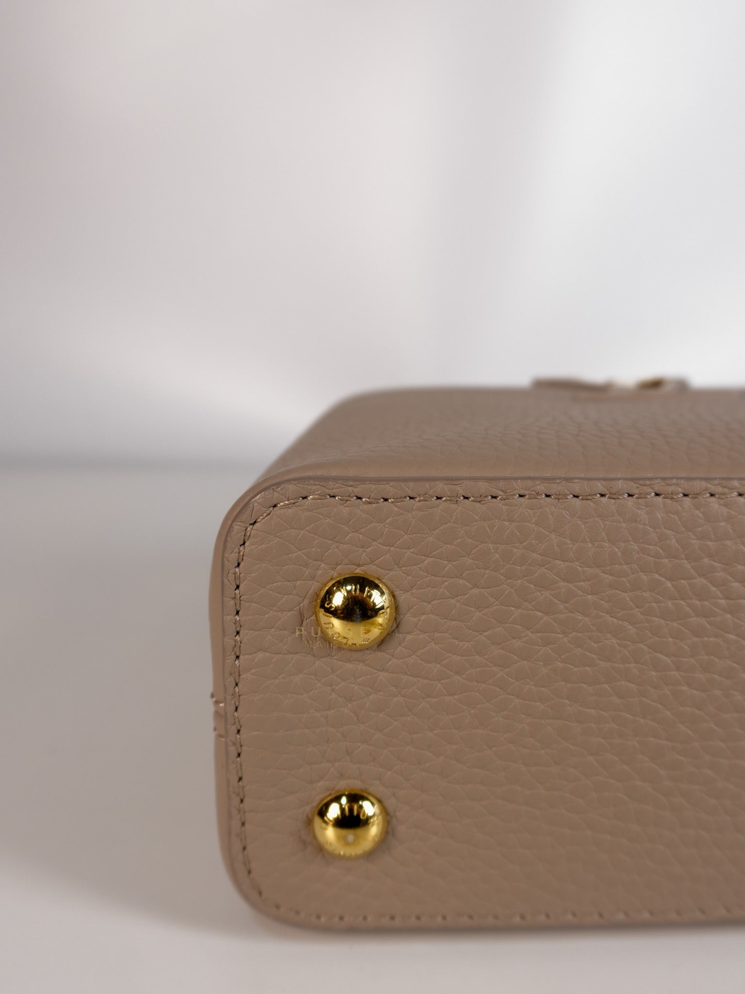 Capucines Mini Beige and Snakeskin Handle Bag (Microchip) | Purse Maison Luxury Bags Shop