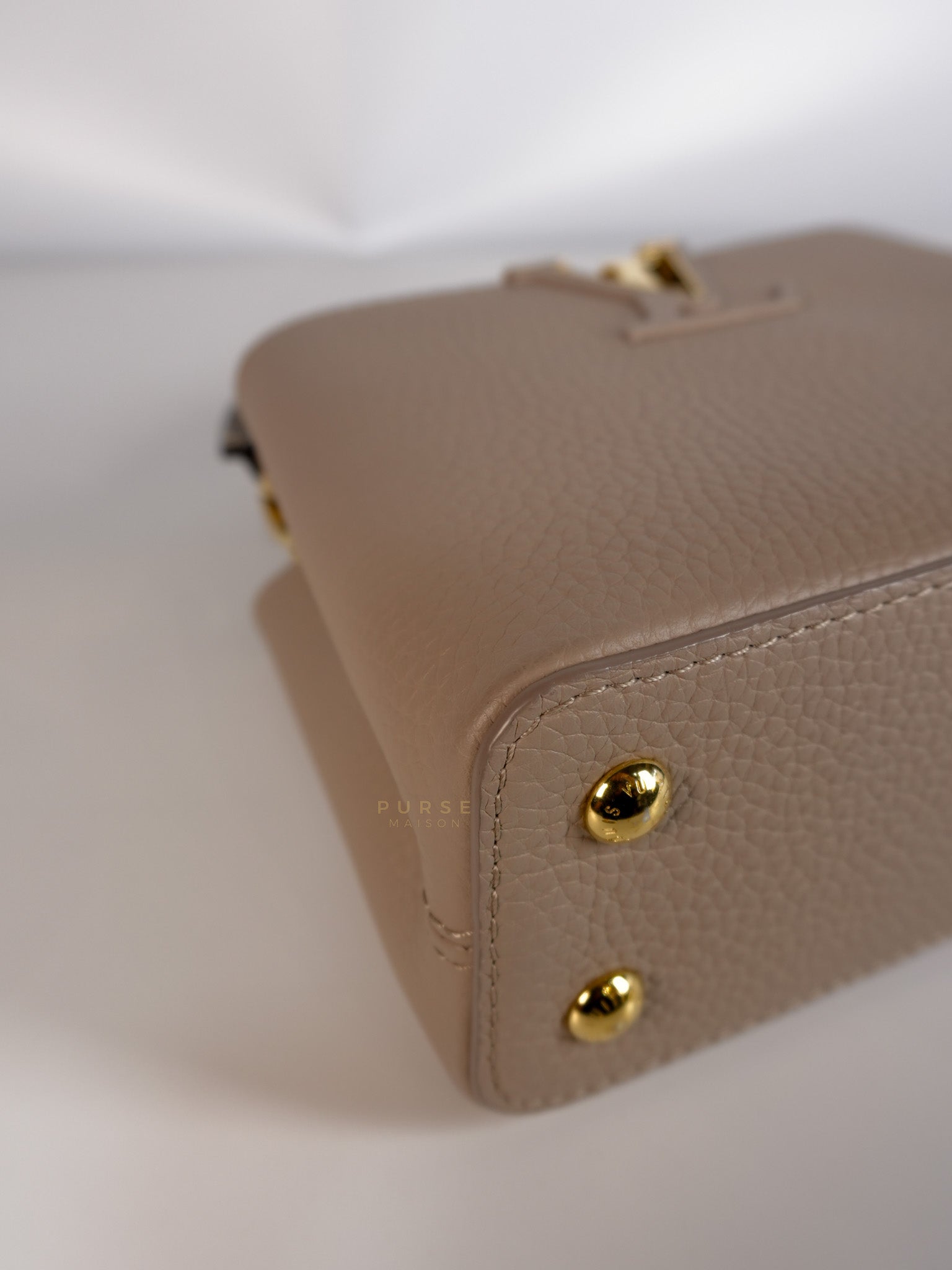 Capucines Mini Beige and Snakeskin Handle Bag (Microchip) | Purse Maison Luxury Bags Shop