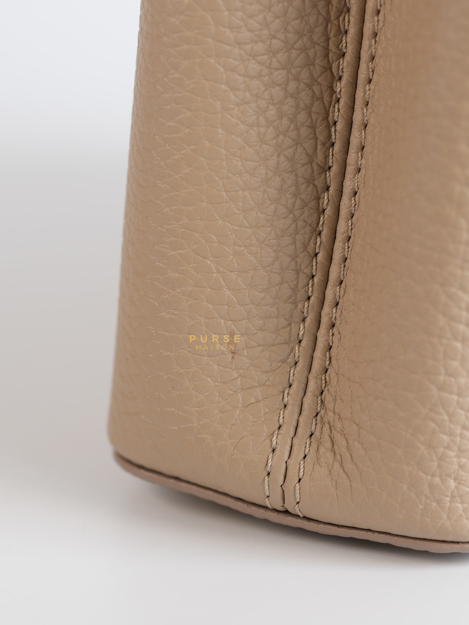 Capucines Mini Beige and Snakeskin Handle Bag (Microchip) | Purse Maison Luxury Bags Shop