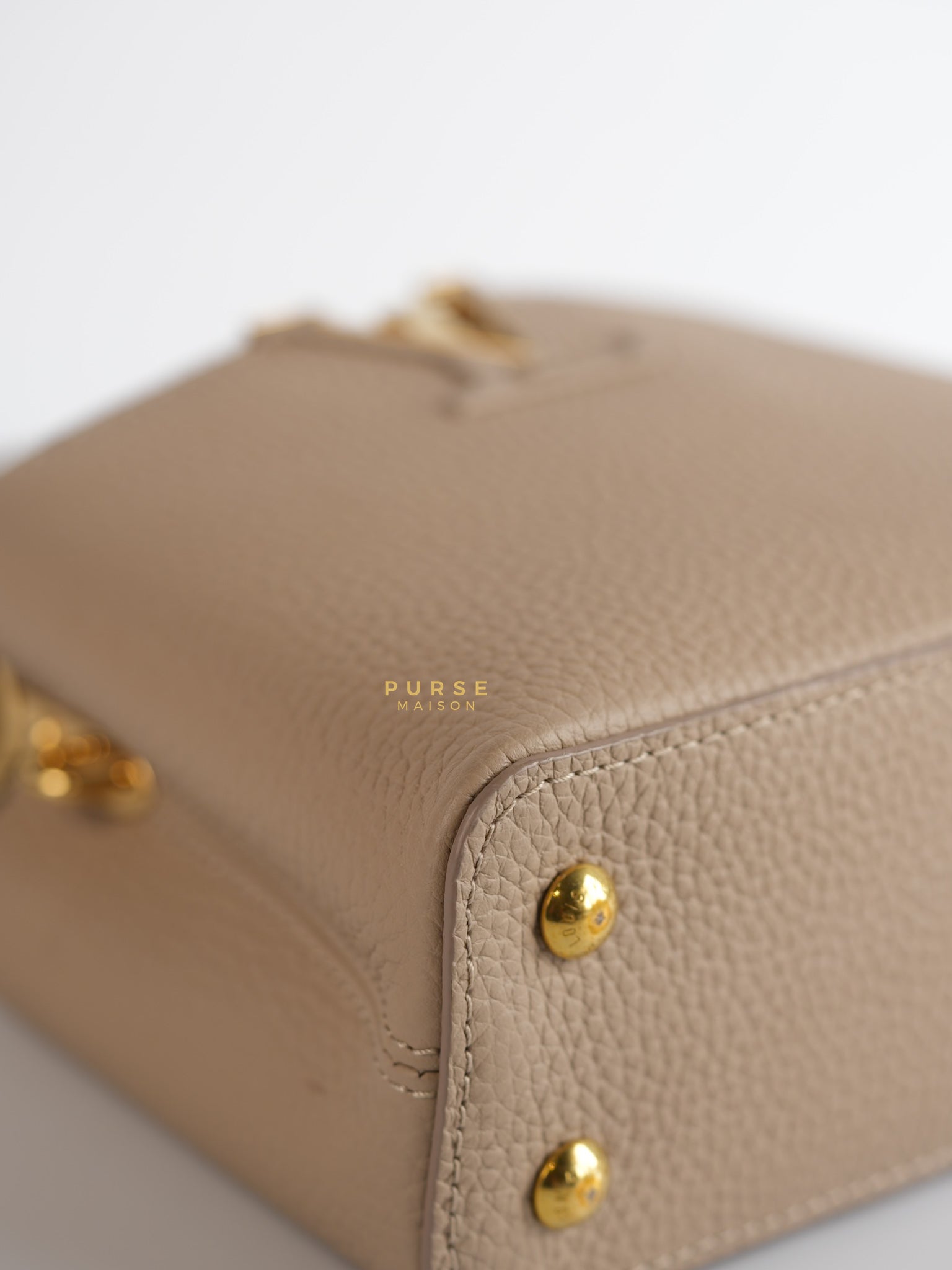 Capucines Mini Beige and Snakeskin Handle Bag (Microchip) | Purse Maison Luxury Bags Shop