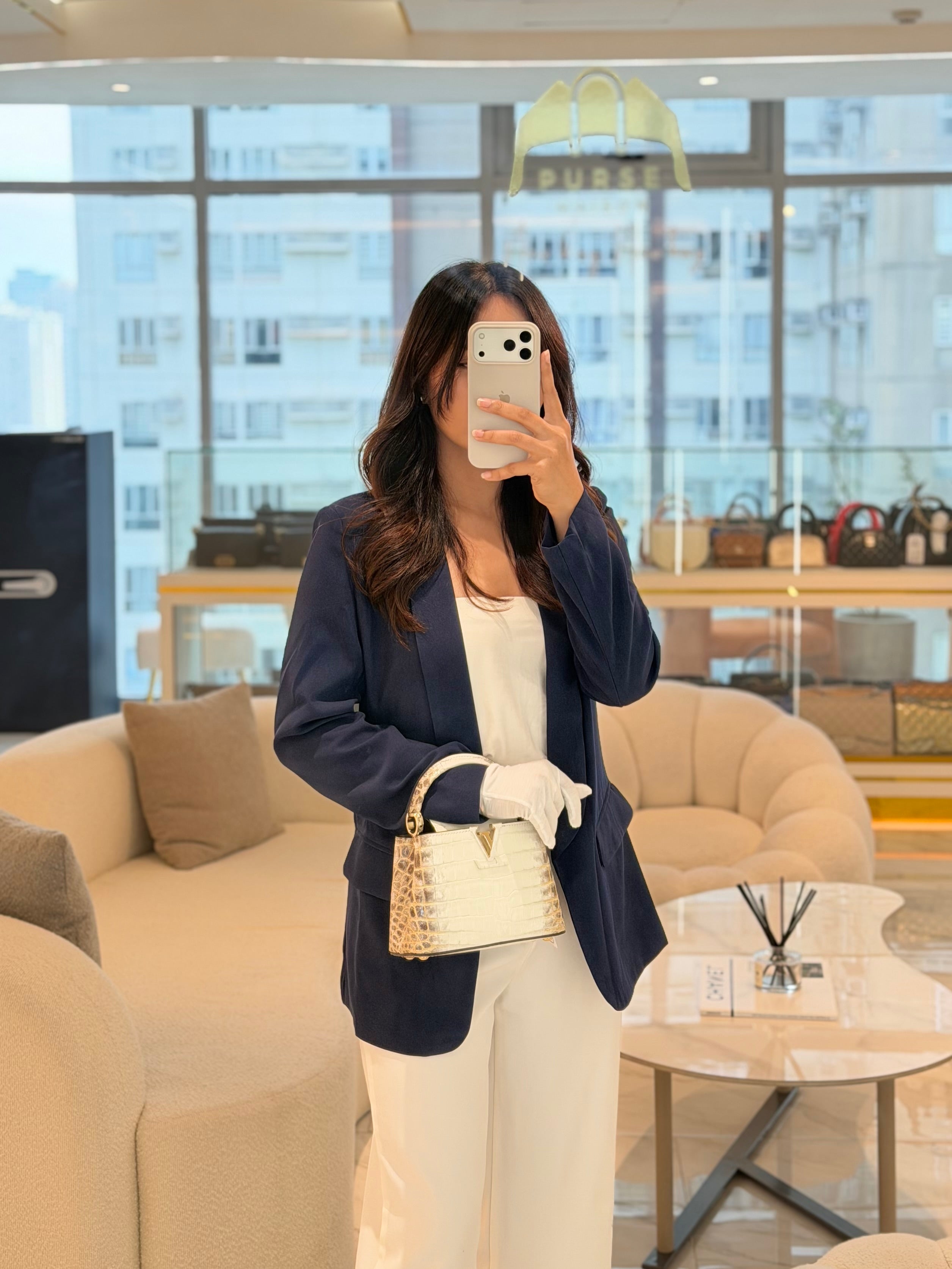 Capucines Mini Himalayan Crocodile Leather and Gold Hardware (Microchip) | Purse Maison Luxury Bags Shop