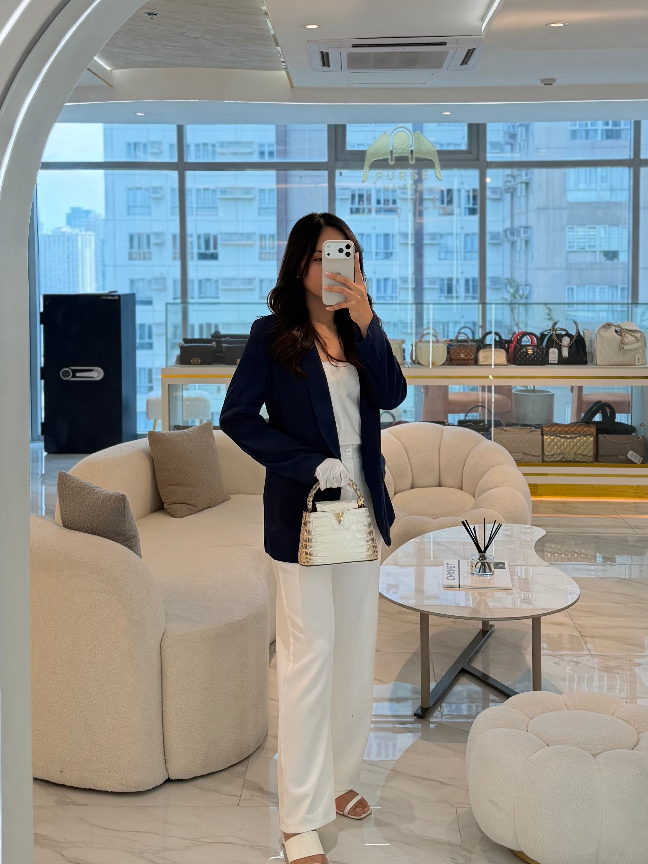 Capucines Mini Himalayan Crocodile Leather and Gold Hardware (Microchip) | Purse Maison Luxury Bags Shop