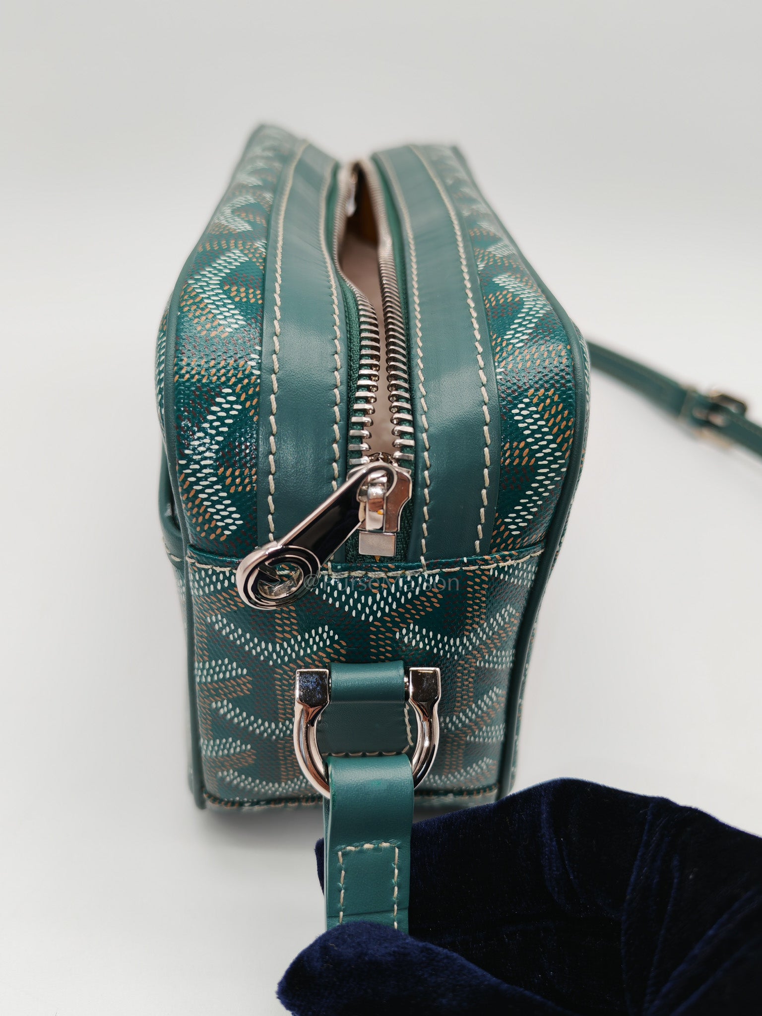 Capvert Crossbody Bag in Green Goyardine Canvas | Purse Maison Luxury Bags Shop