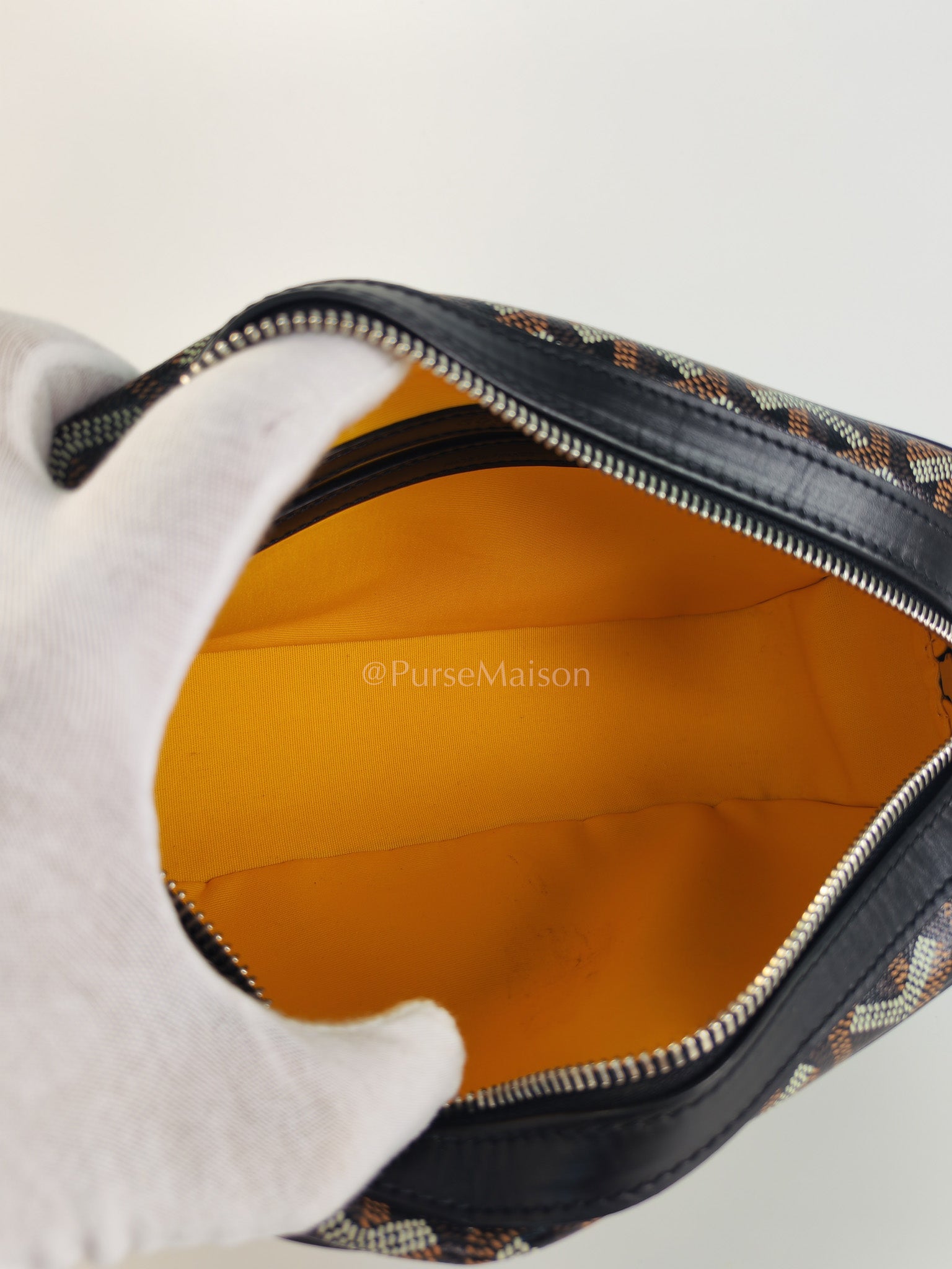 Capvert in Black/Noir Goyardine Canvas | Purse Maison Luxury Bags Shop