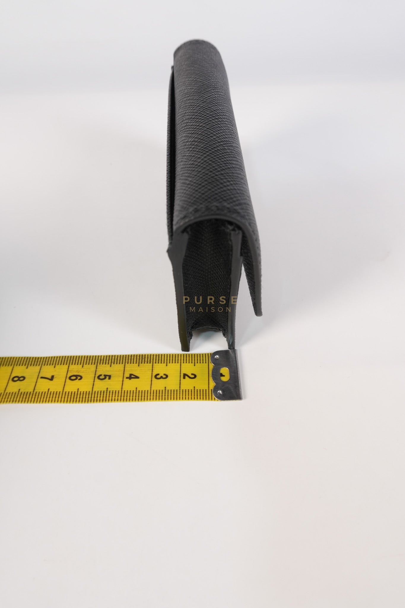 Card Holder in Black Saffiano Leather Silver Hardware | Purse Maison Luxury Bags Shop