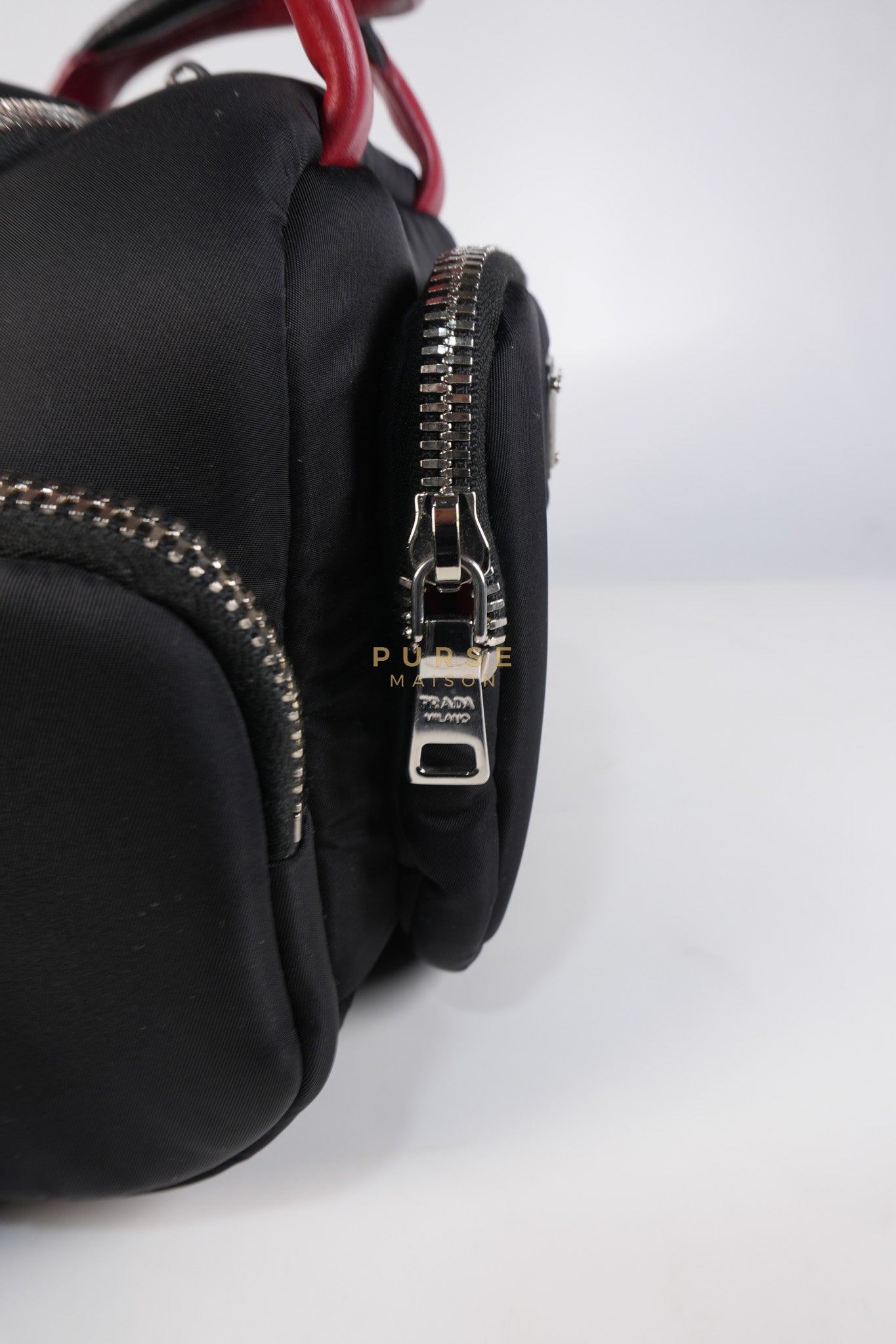 Cargo Top Handle Bag in Black Tessuto Nylon Crossbody Bag | Purse Maison Luxury Bags Shop
