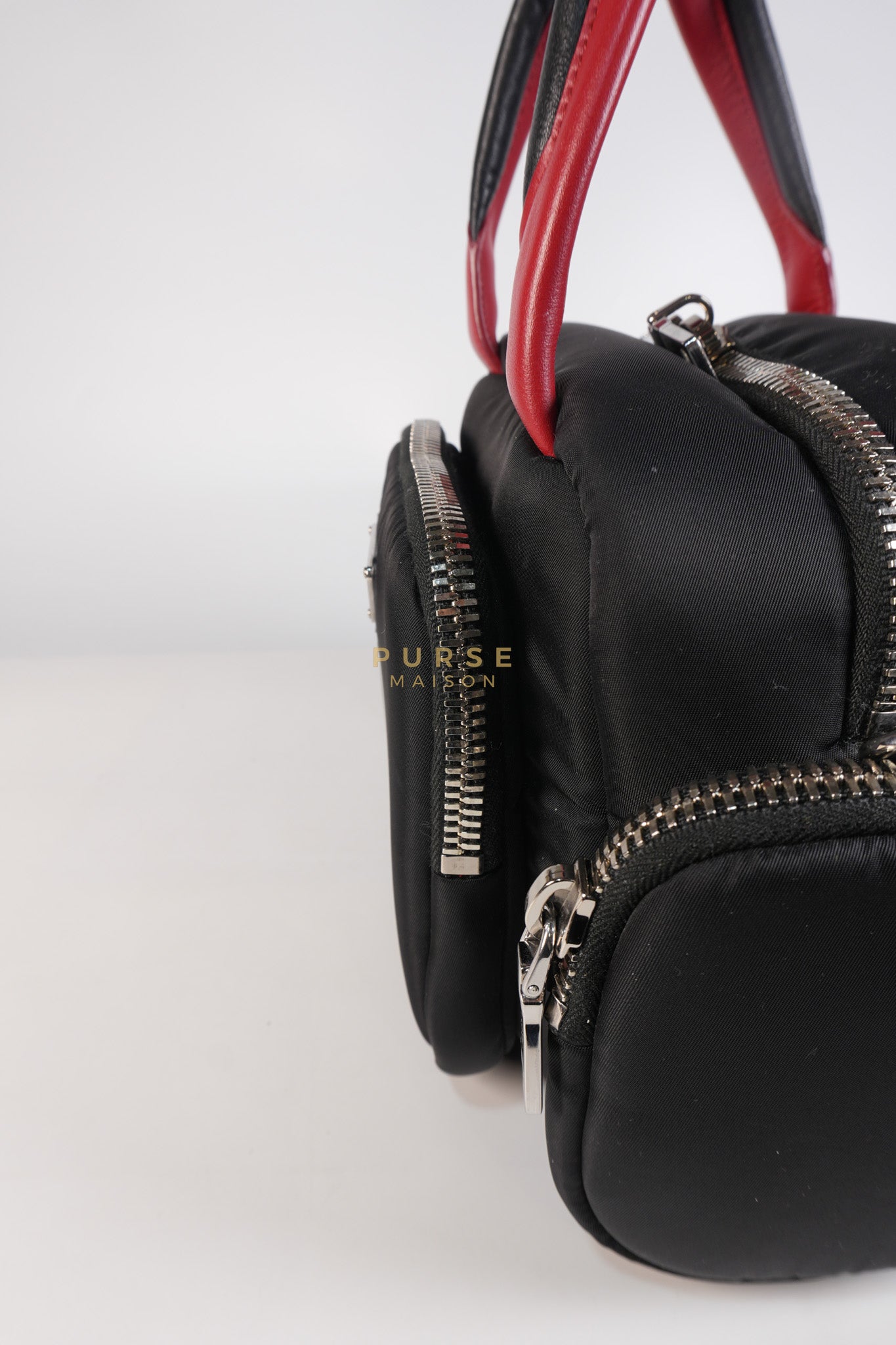 Cargo Top Handle Bag in Black Tessuto Nylon Crossbody Bag | Purse Maison Luxury Bags Shop