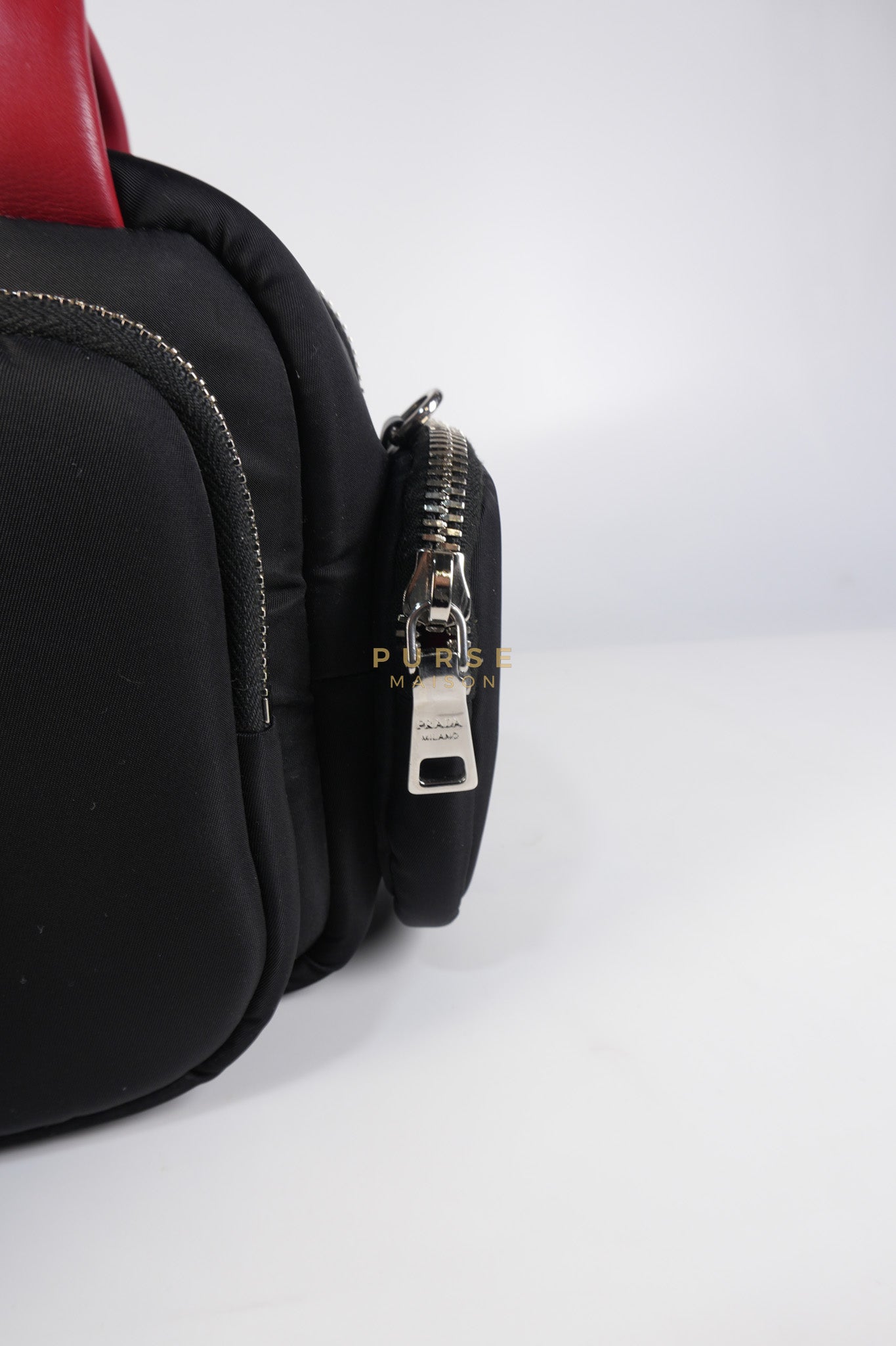 Cargo Top Handle Bag in Black Tessuto Nylon Crossbody Bag | Purse Maison Luxury Bags Shop