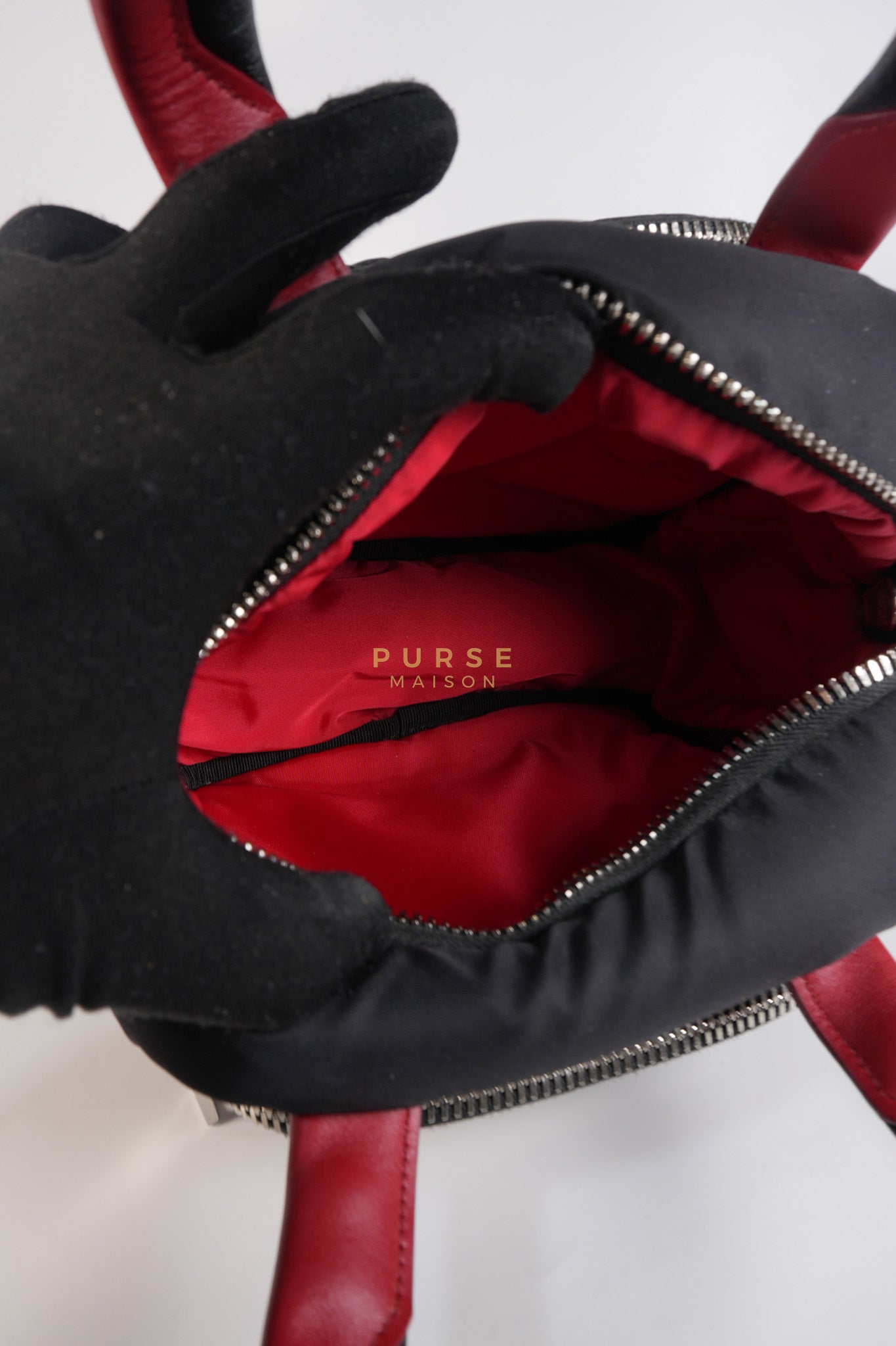 Cargo Top Handle Bag in Black Tessuto Nylon Crossbody Bag | Purse Maison Luxury Bags Shop