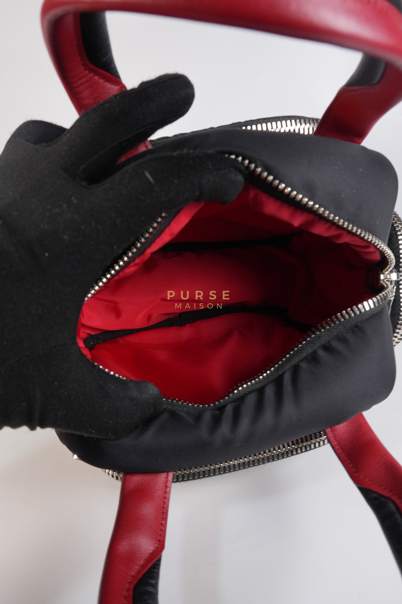 Cargo Top Handle Bag in Black Tessuto Nylon Crossbody Bag | Purse Maison Luxury Bags Shop