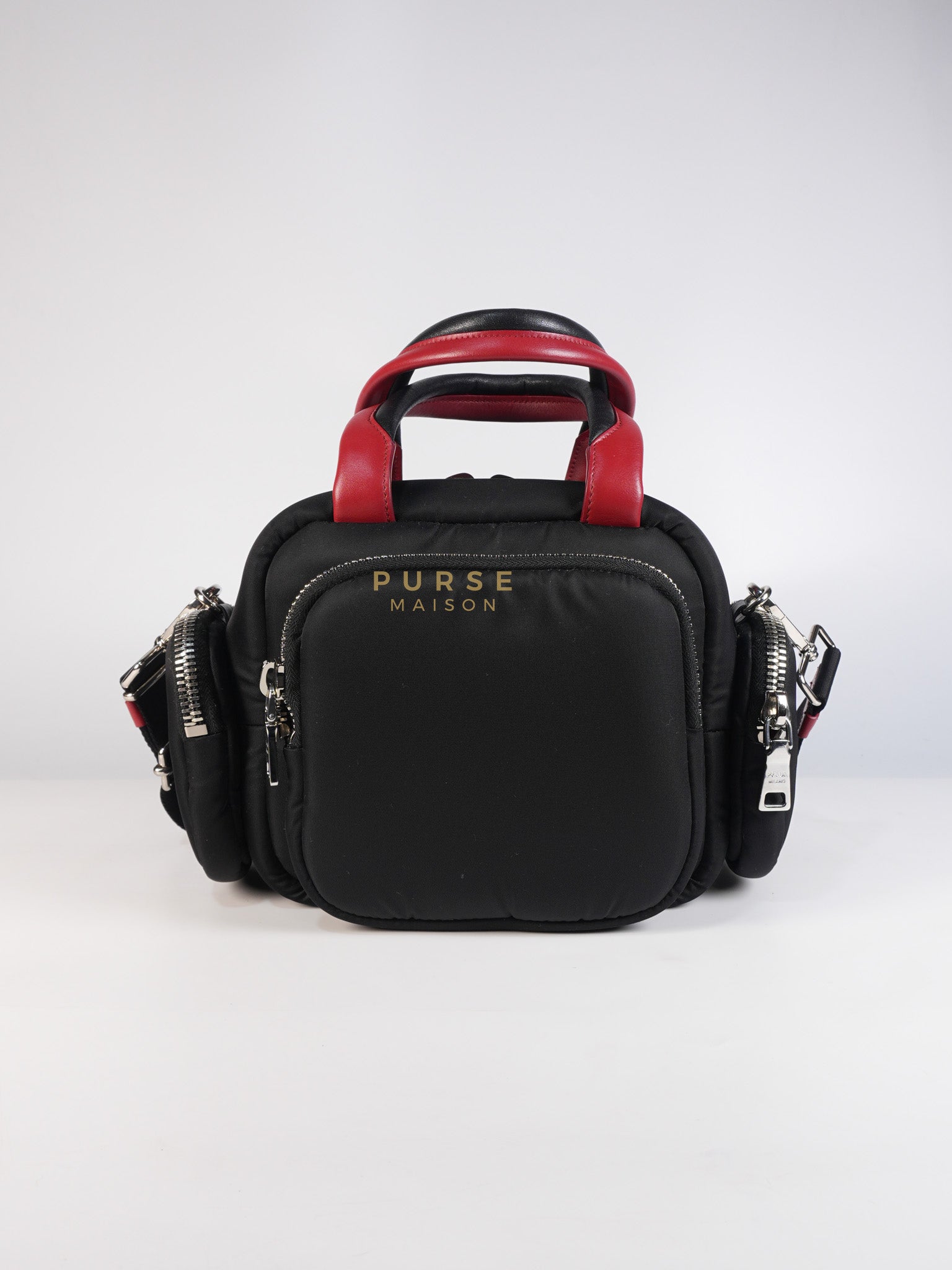 Cargo Top Handle Bag in Black Tessuto Nylon Crossbody Bag | Purse Maison Luxury Bags Shop
