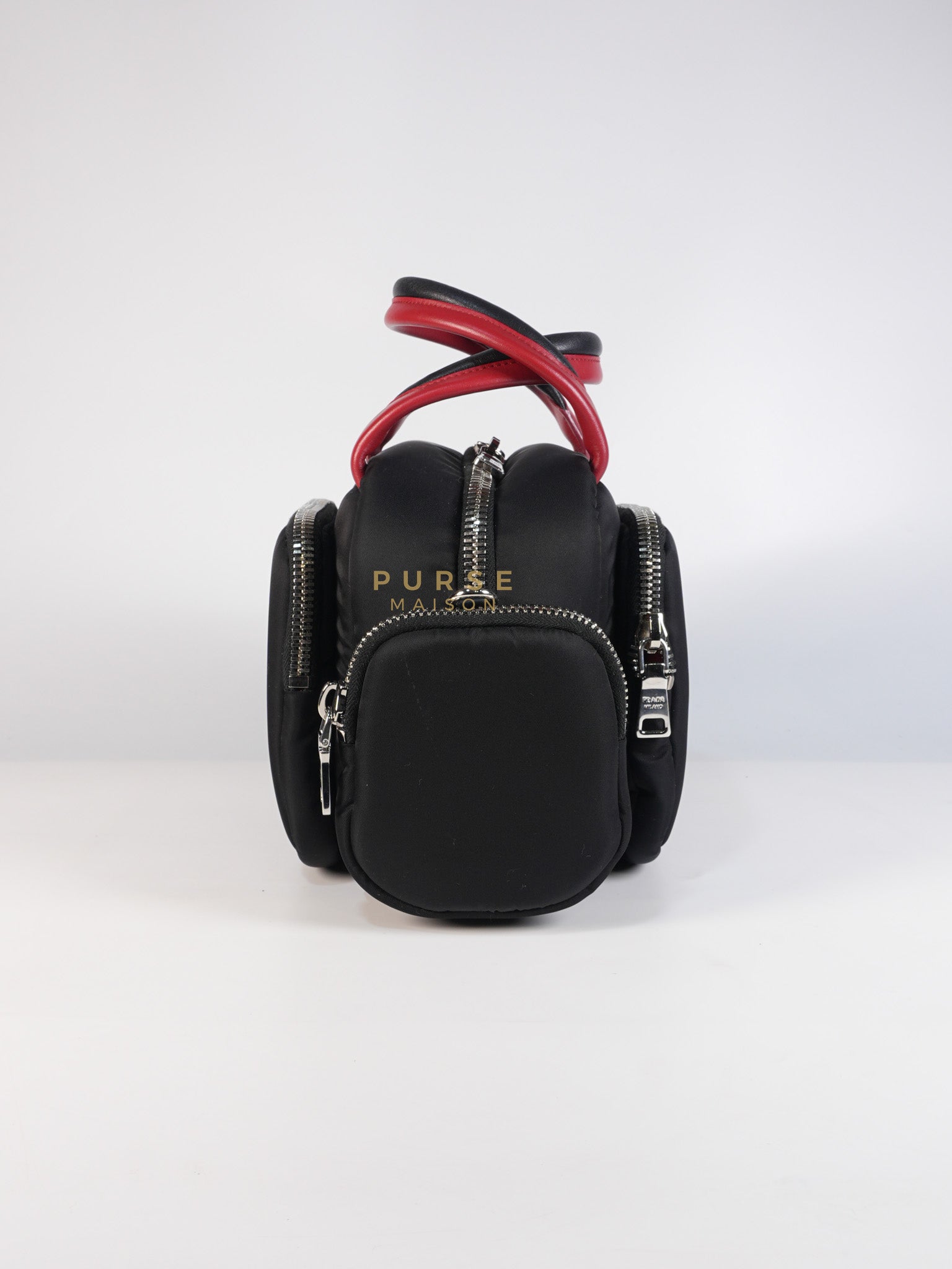 Cargo Top Handle Bag in Black Tessuto Nylon Crossbody Bag | Purse Maison Luxury Bags Shop