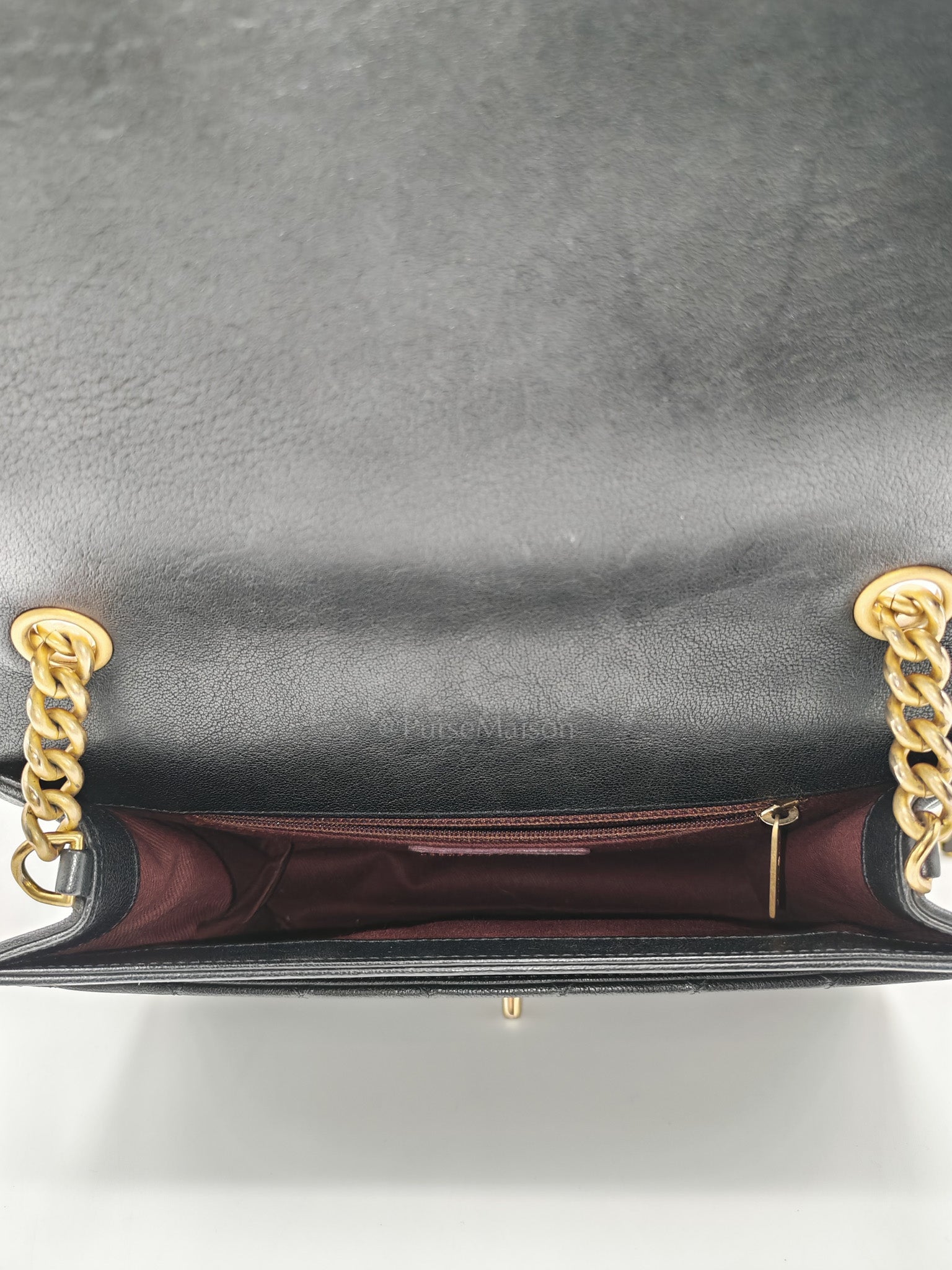 Chanel Front Chain Flap Bag in Black Quilted Calfskin Leather & Aged Gold Hardware Series 24