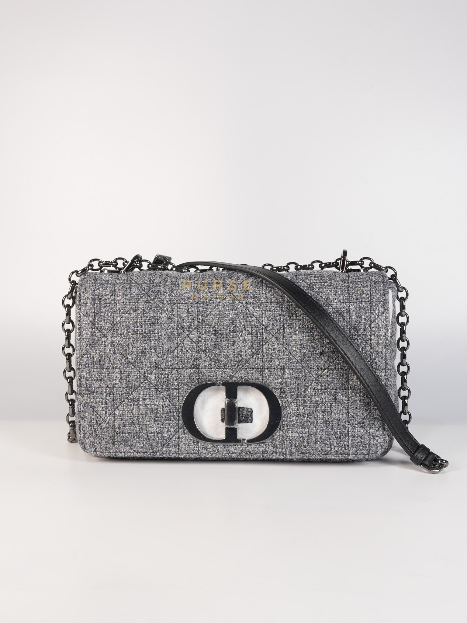 Caro Bag Medium in Macrocannage Quilted Linen | Purse Maison Luxury Bags Shop