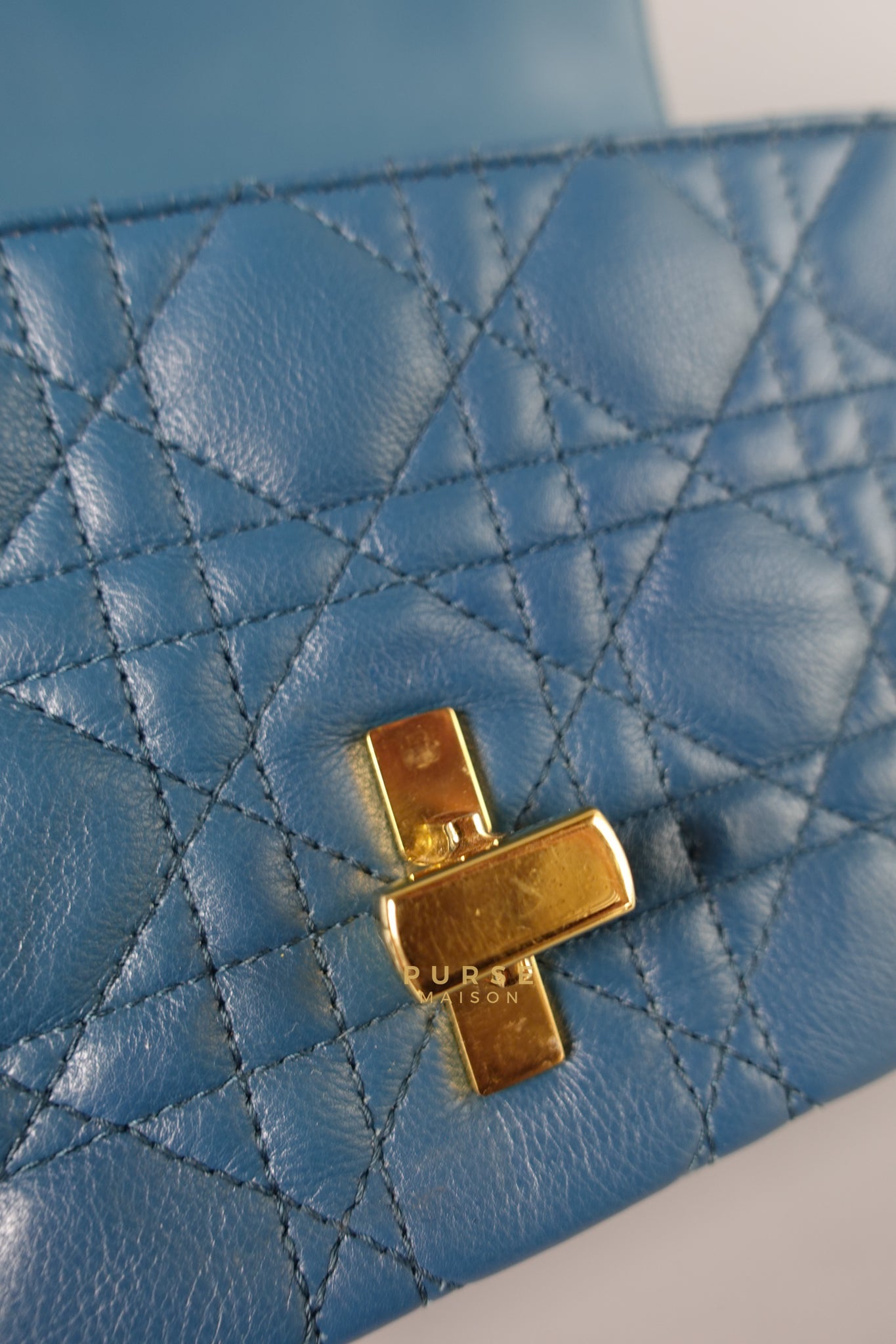 Caro Small Bag in Deep Ocean Blue Supple Cannage Calfskin | Purse Maison Luxury Bags Shop