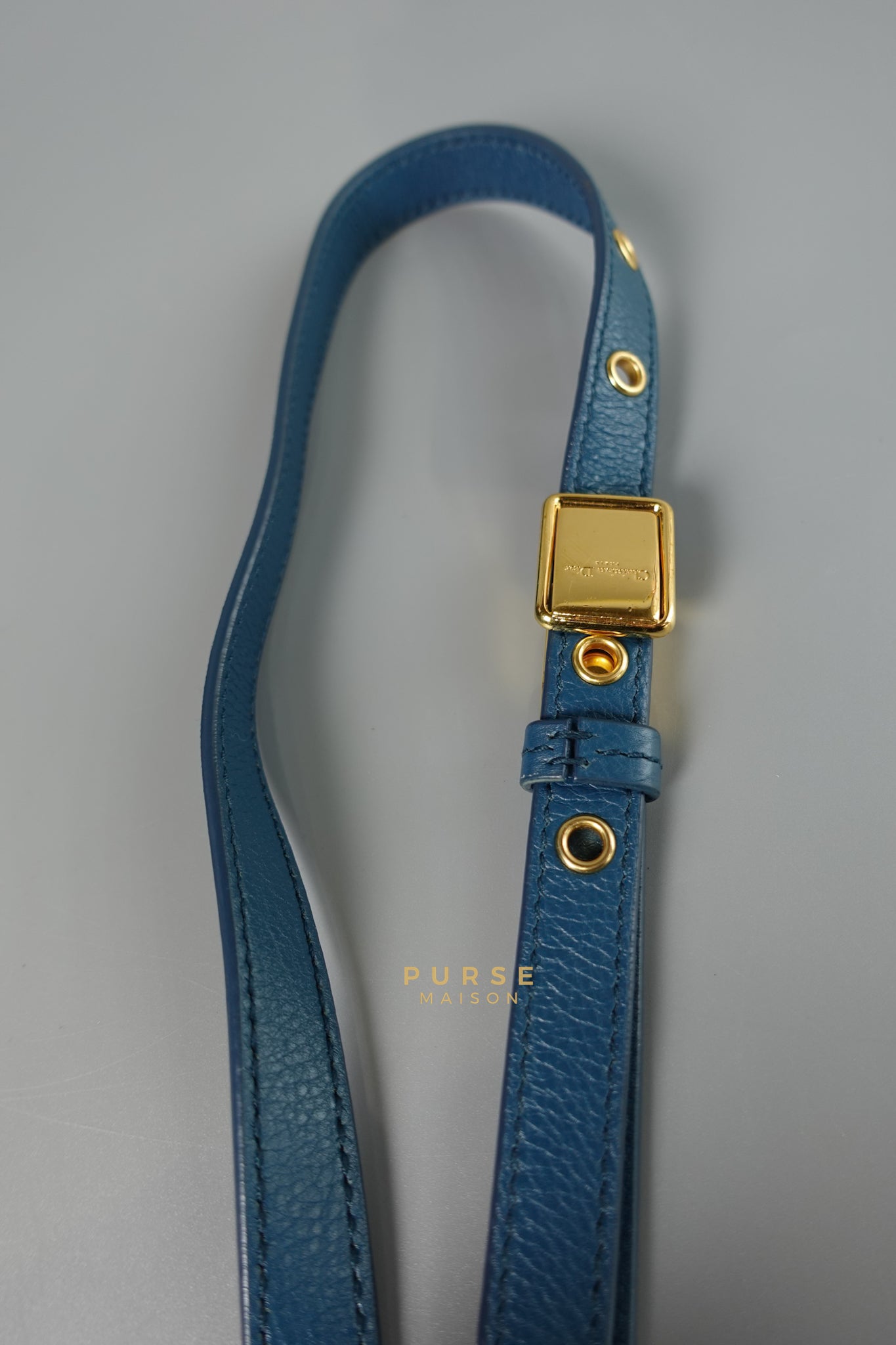 Caro Small Bag in Deep Ocean Blue Supple Cannage Calfskin | Purse Maison Luxury Bags Shop