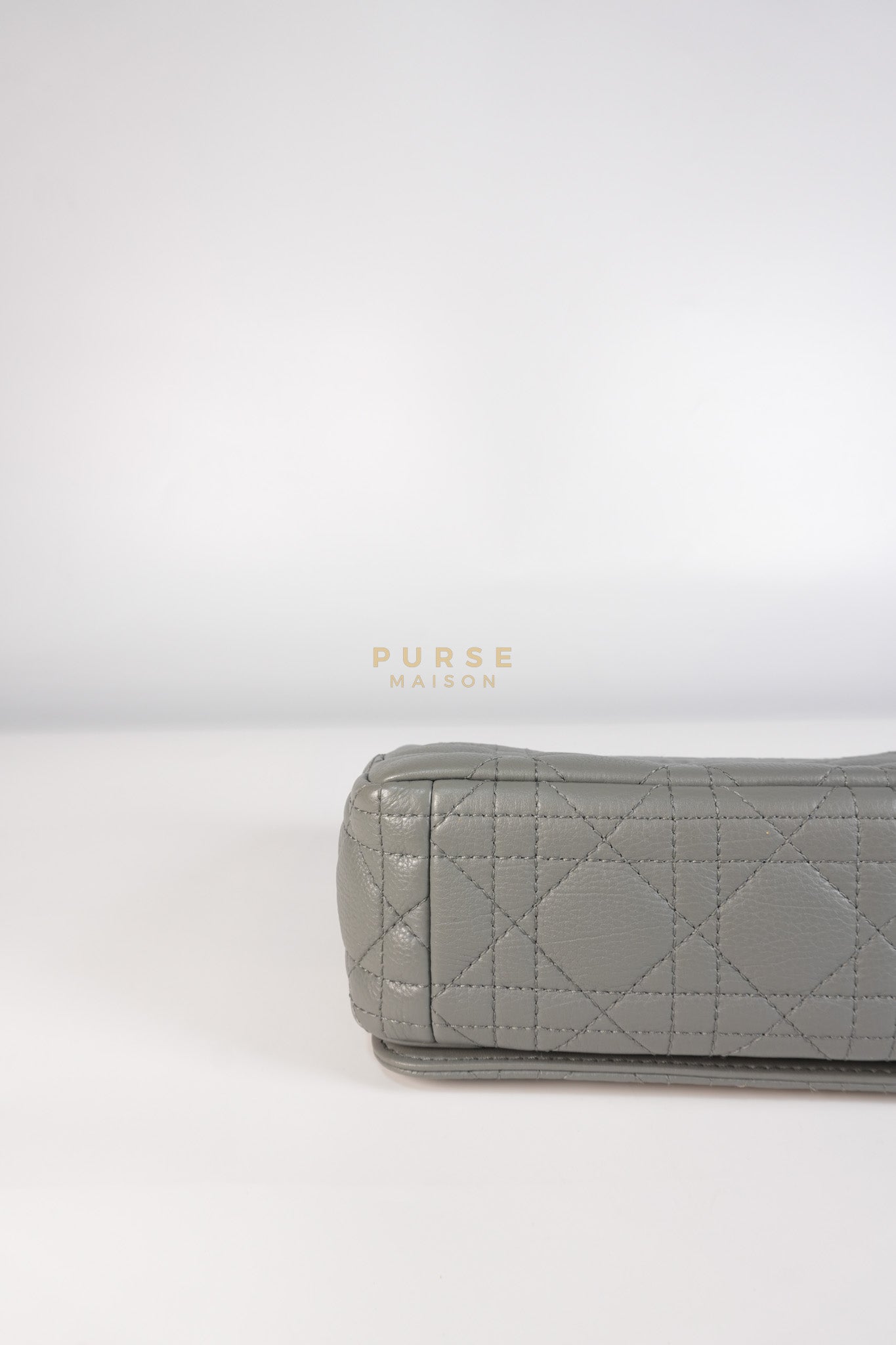 Caro Small Bag in Gray Supple Cannage Calfskin Leather | Purse Maison Luxury Bags Shop