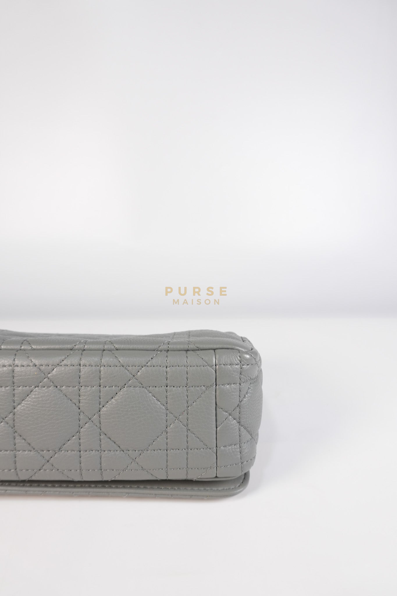 Caro Small Bag in Gray Supple Cannage Calfskin Leather | Purse Maison Luxury Bags Shop