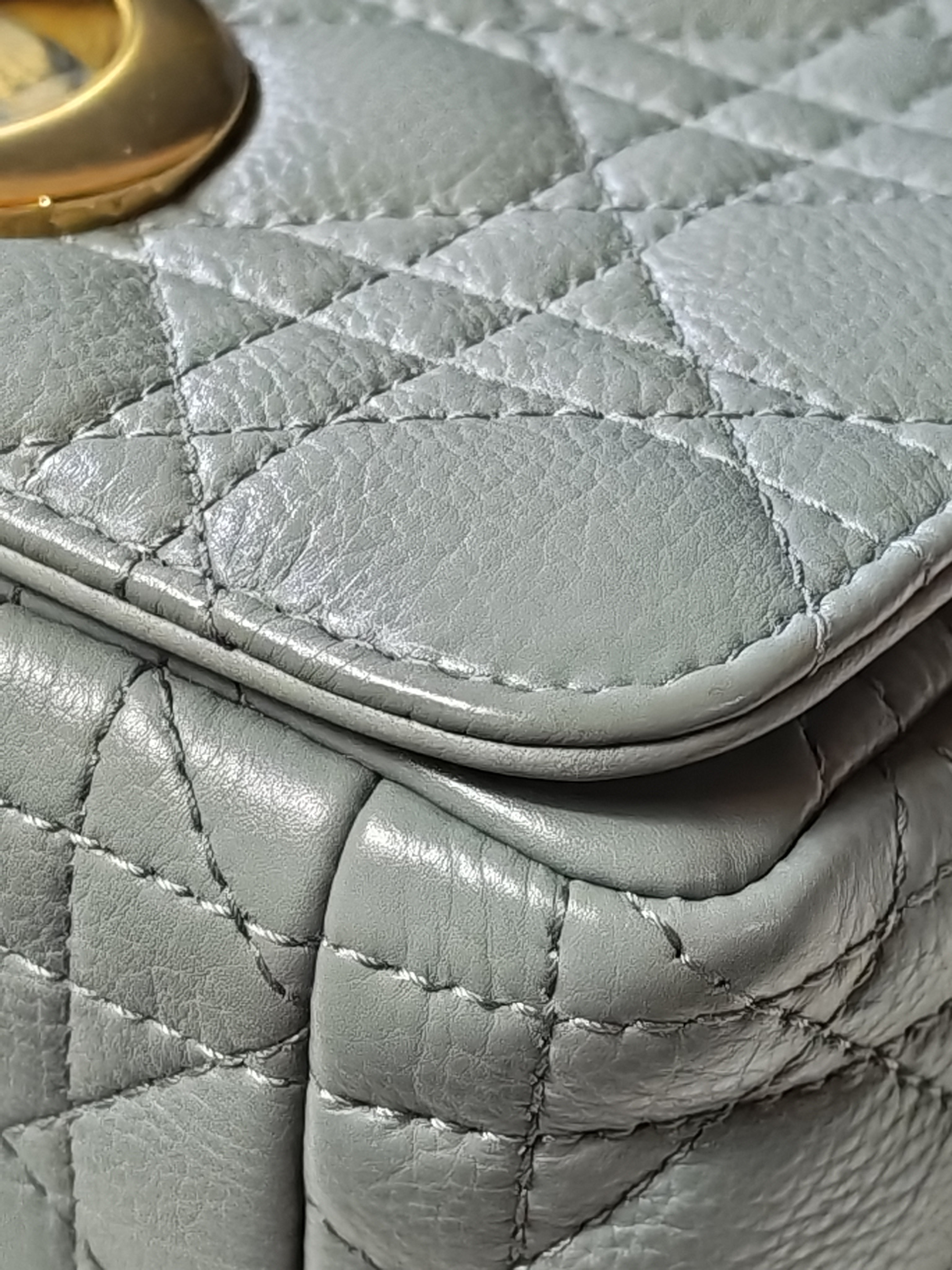 Caro Small Bag in Gray Supple Cannage Calfskin Leather | Purse Maison Luxury Bags Shop
