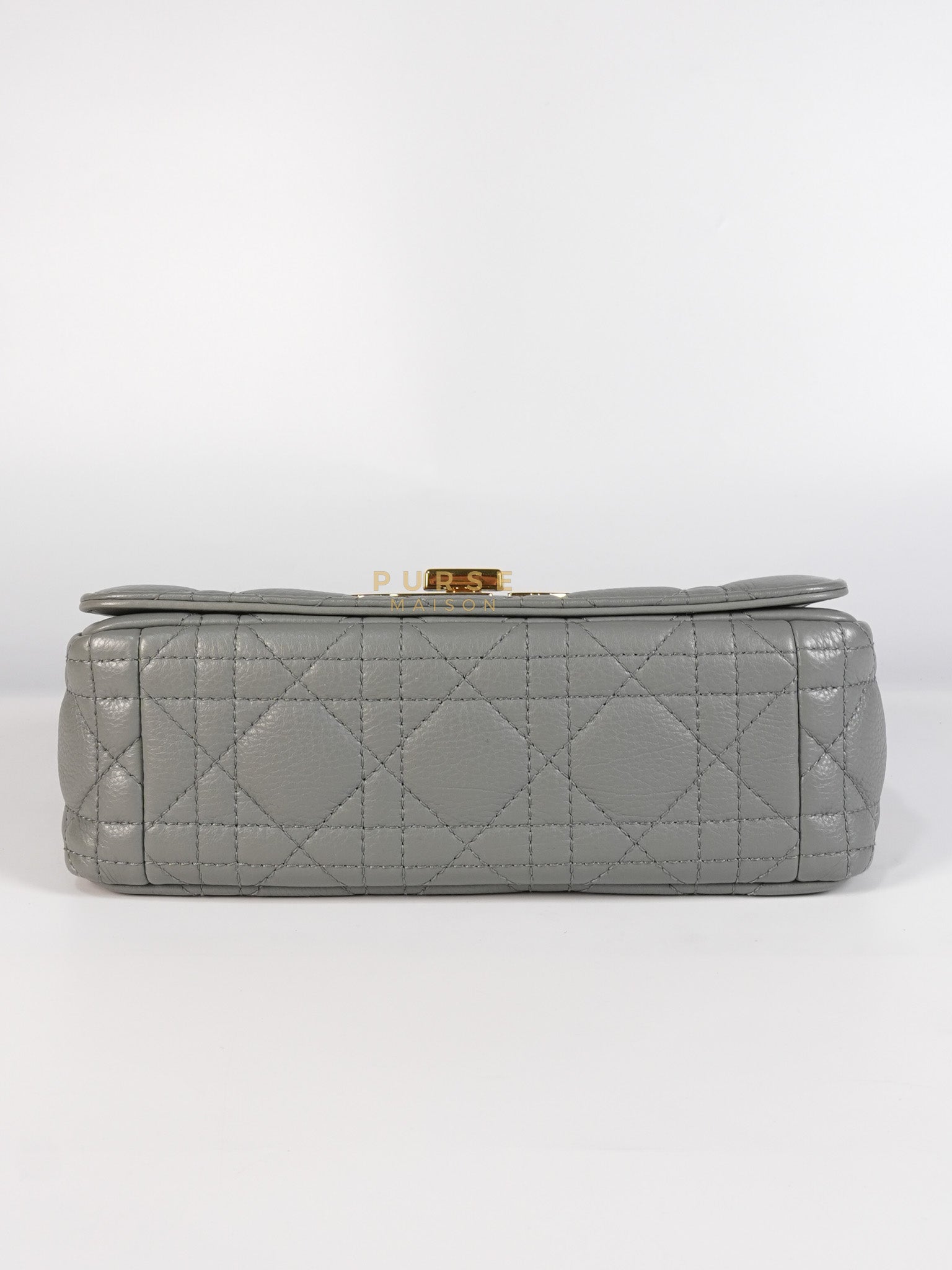Caro Small Bag in Gray Supple Cannage Calfskin Leather | Purse Maison Luxury Bags Shop