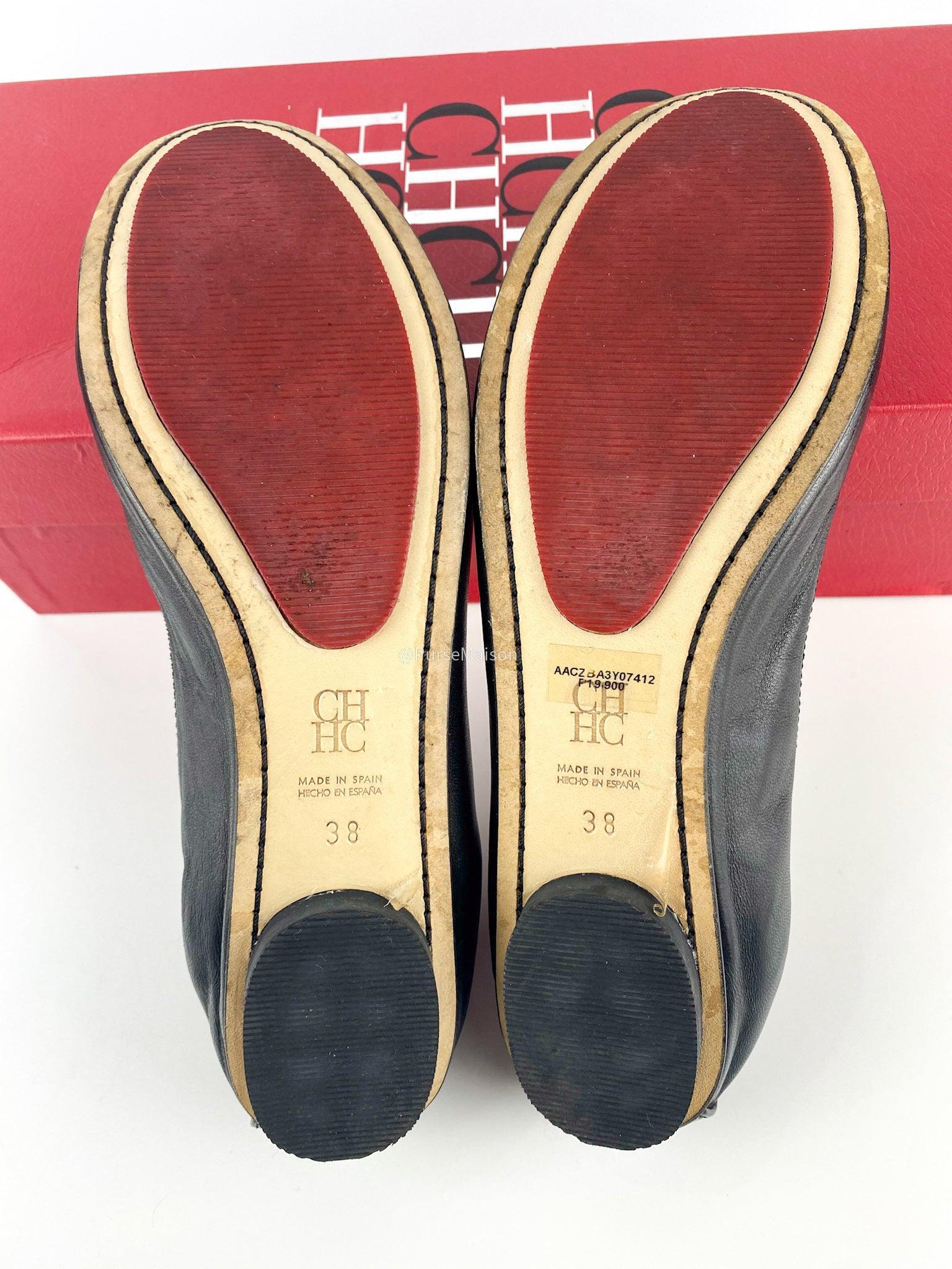 Carolina Herrera Black Ballet Flats Size 38 EU (23.5cm)