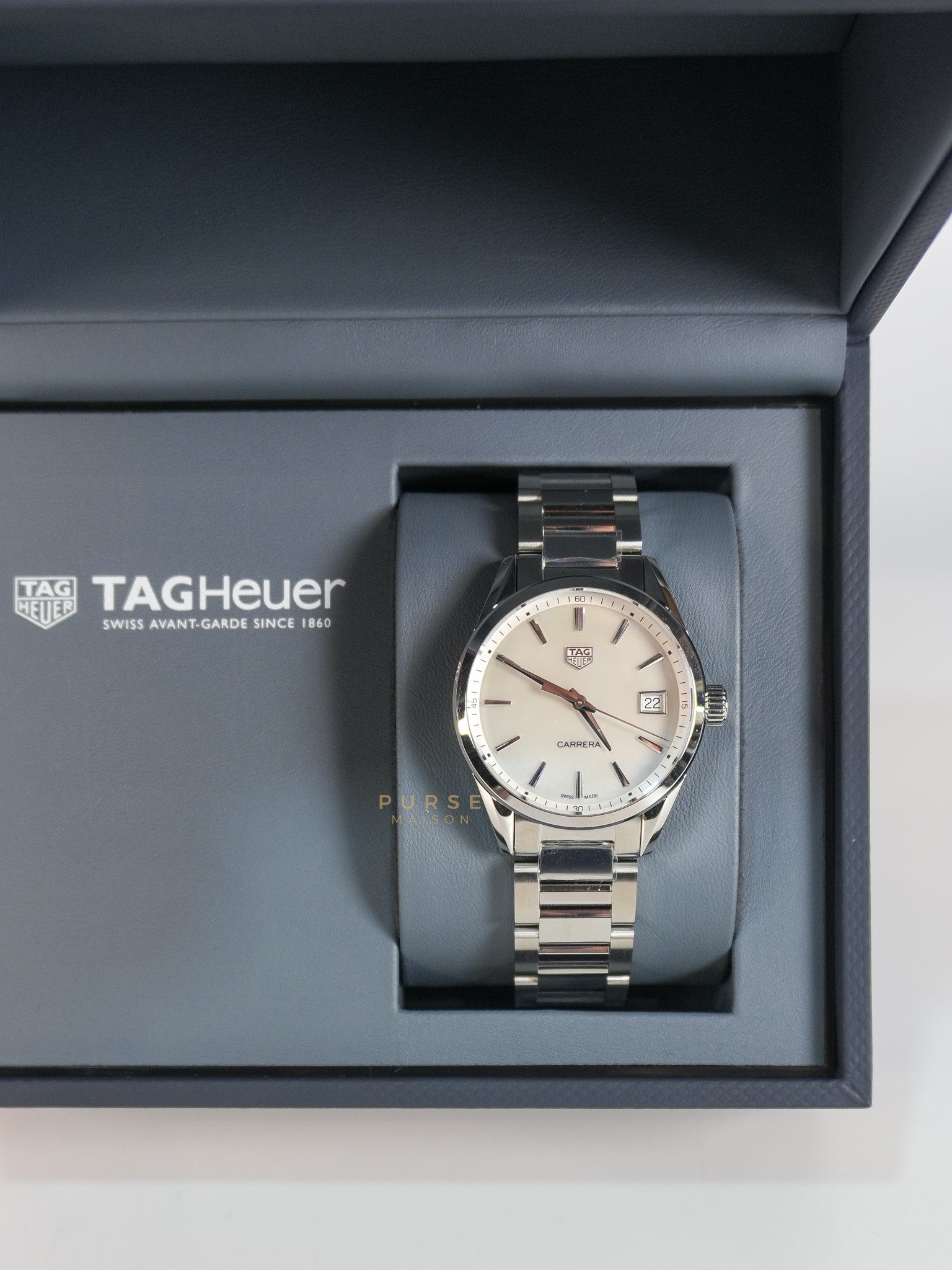 Carrera Silver Watch 39mm | Purse Maison Luxury Bags Shop