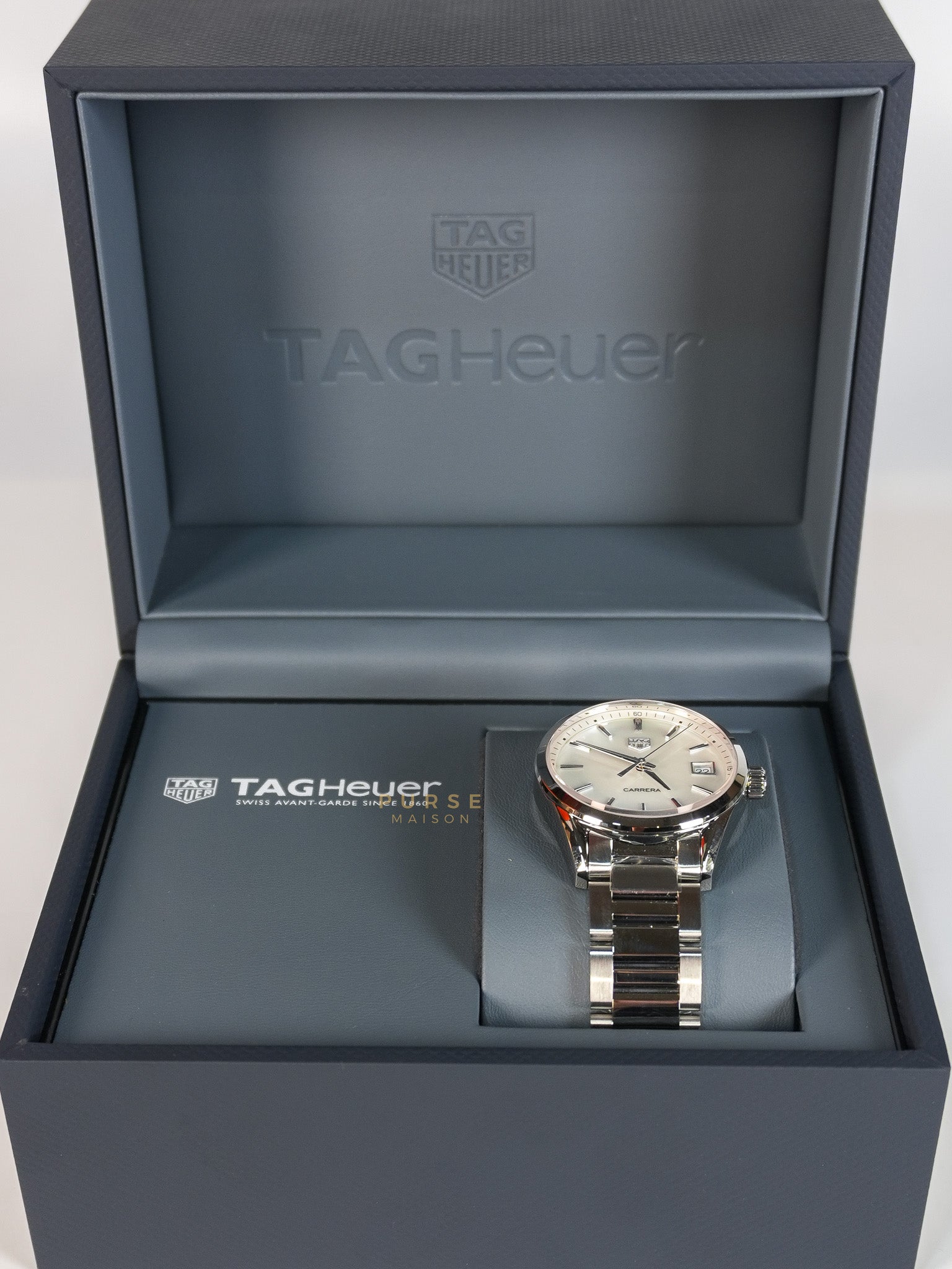 Carrera Silver Watch 39mm | Purse Maison Luxury Bags Shop