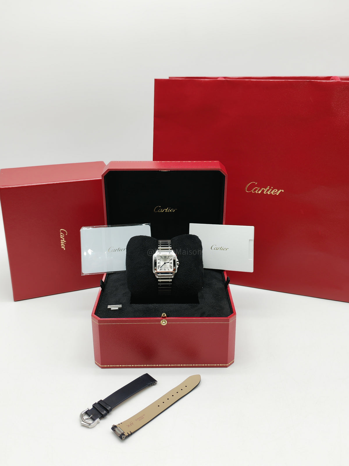 Cartier Santos De Cartier Small Reference No. WSSA0082 Silver Stainless Steel Watch | Purse Maison Luxury Bags Shop