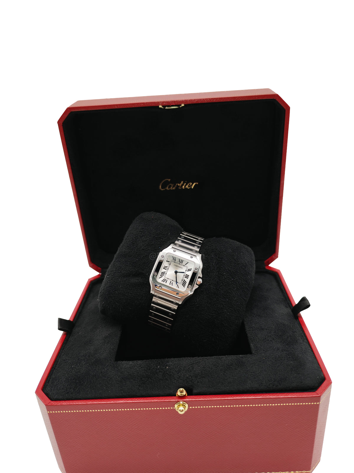 Cartier Santos De Cartier Small Reference No. WSSA0082 Silver Stainless Steel Watch | Purse Maison Luxury Bags Shop