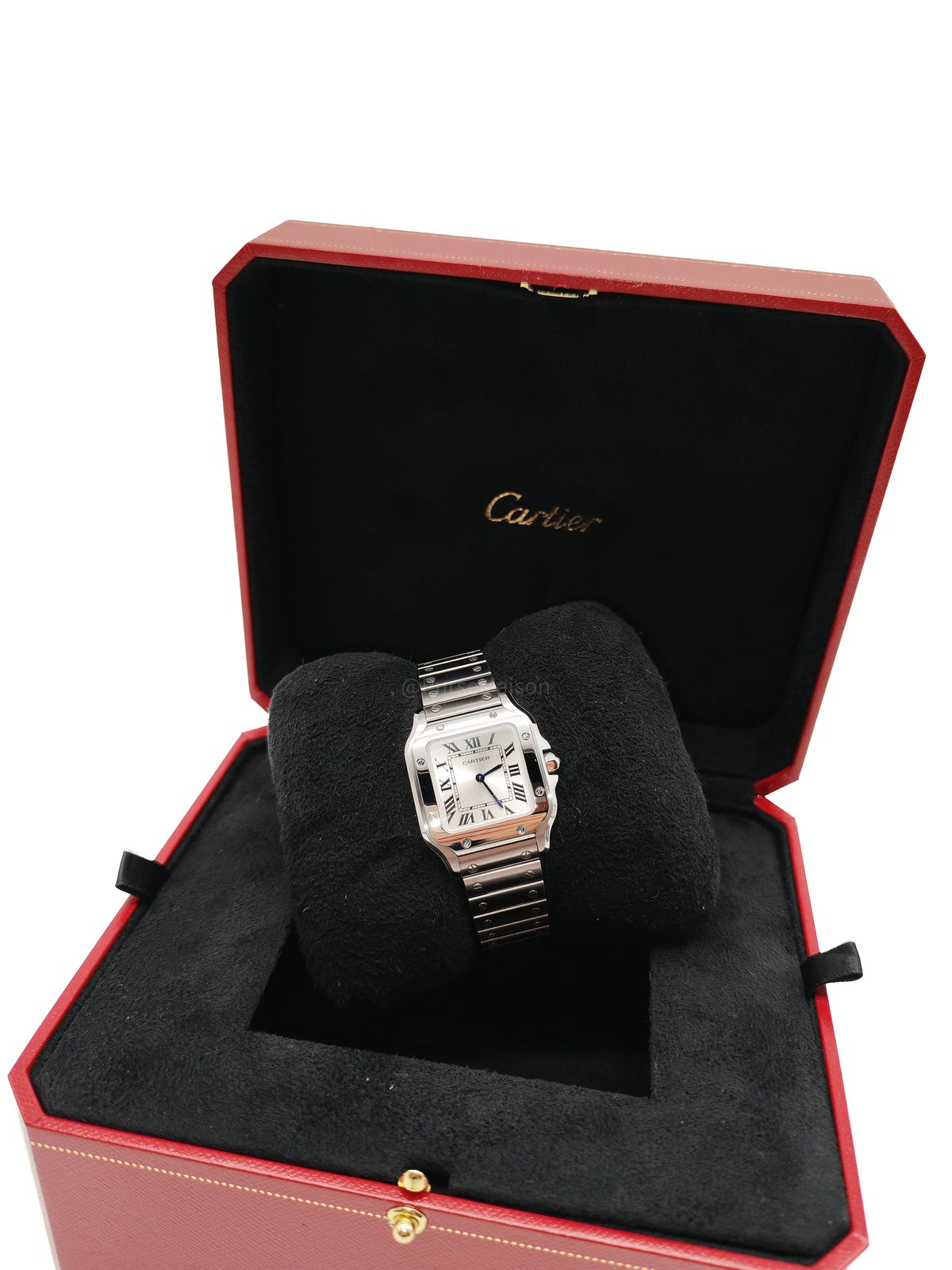 Cartier Santos De Cartier Small Reference No. WSSA0082 Silver Stainless Steel Watch | Purse Maison Luxury Bags Shop