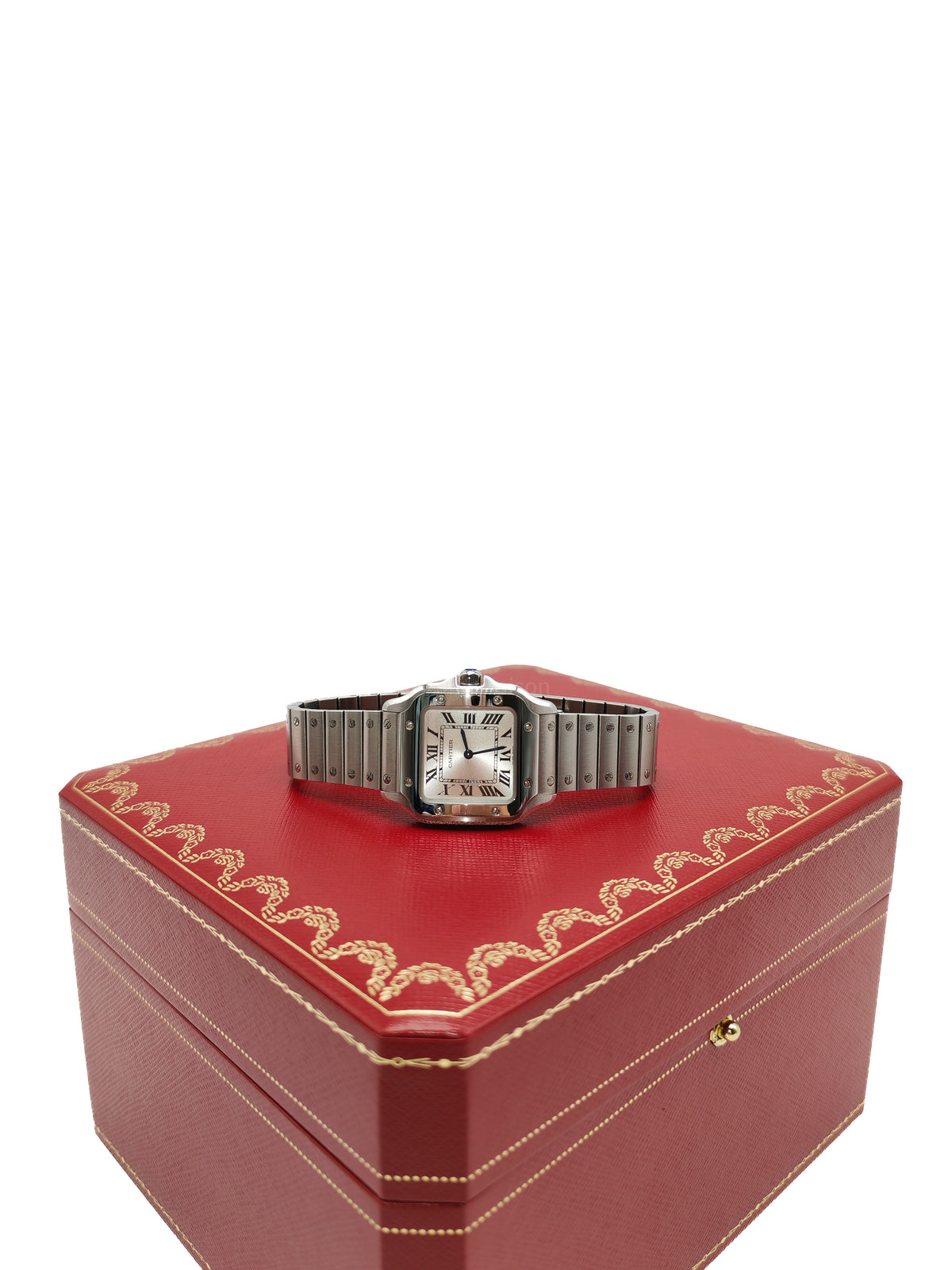 Cartier Santos De Cartier Small Reference No. WSSA0082 Silver Stainless Steel Watch | Purse Maison Luxury Bags Shop