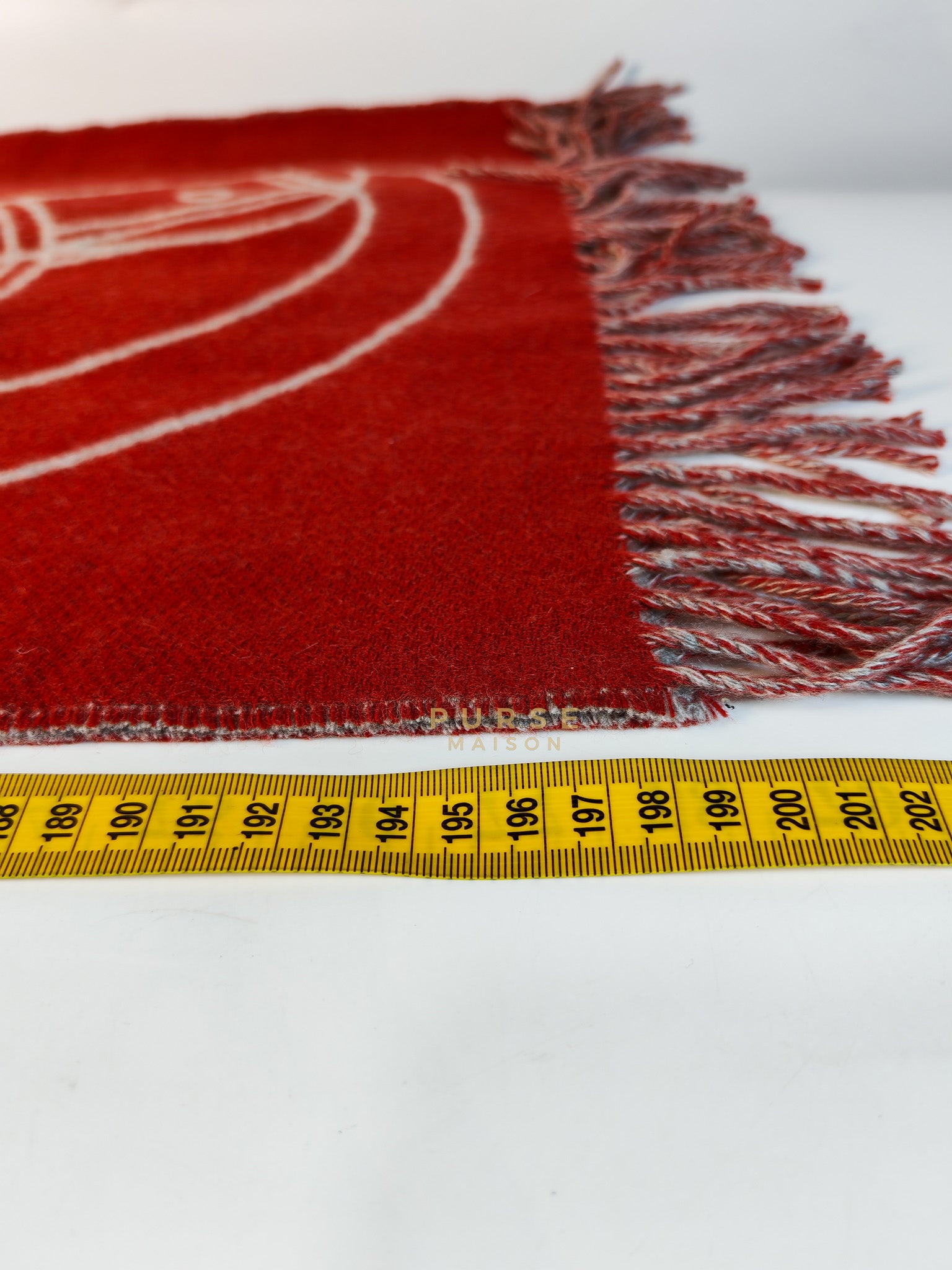 Casaque Entrelacs Equestres muffler in Red Cashmere | Purse Maison Luxury Bags Shop