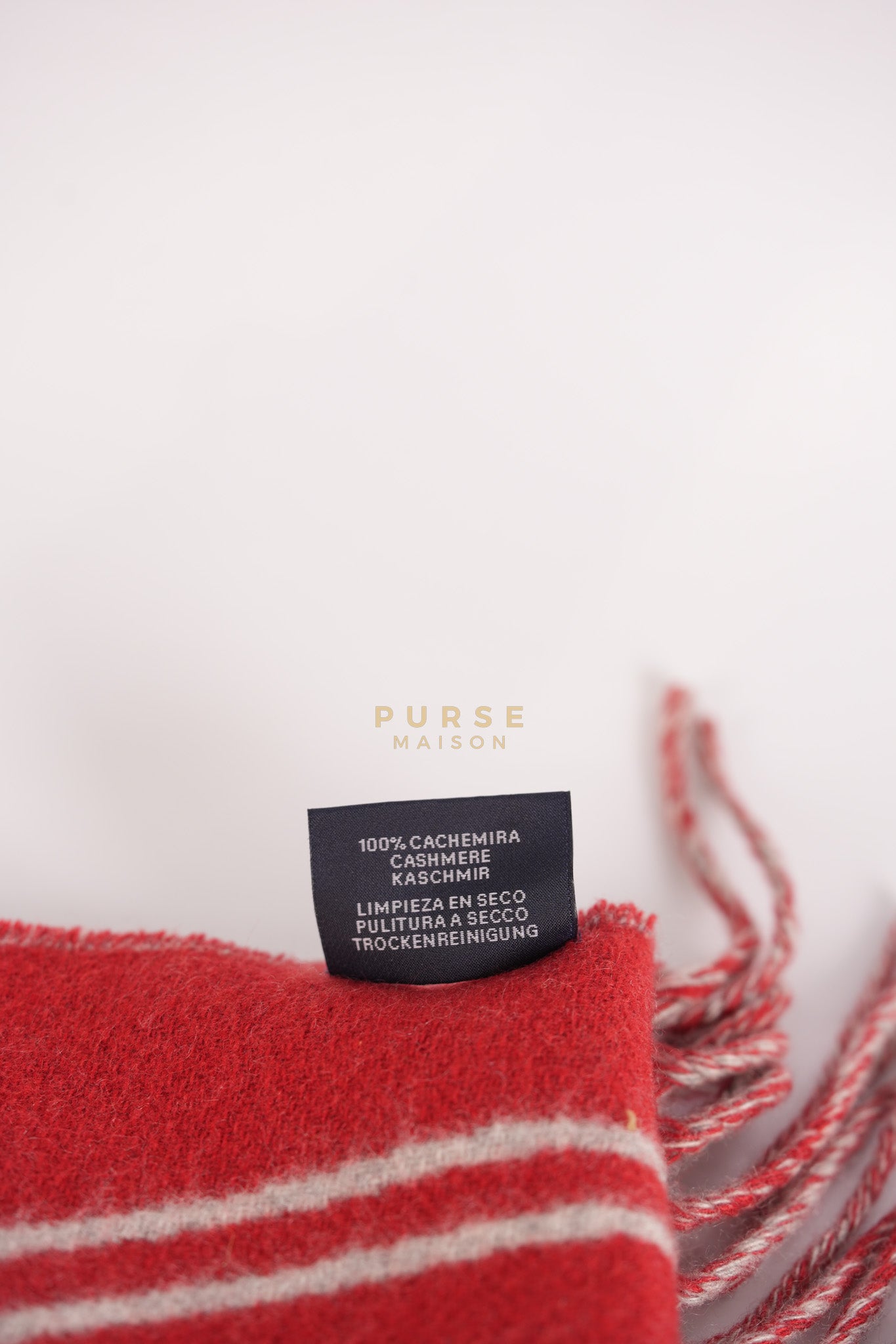 Casaque Entrelacs Equestres muffler in Red Cashmere | Purse Maison Luxury Bags Shop