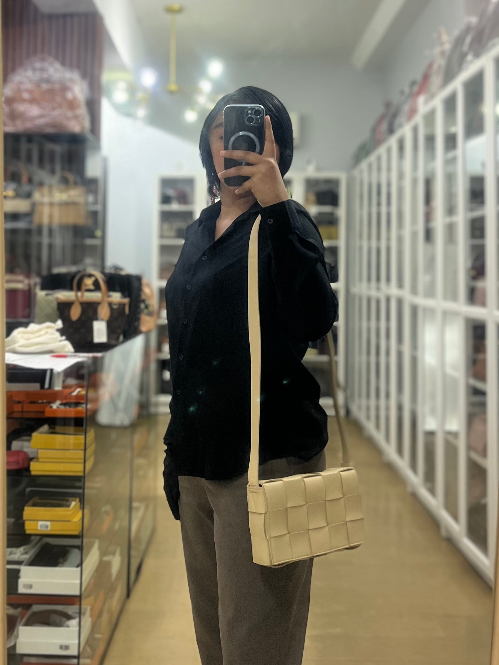 Casette Small Intrecciato Macaroon Leather Crossbody Bag | Purse Maison Luxury Bags Shop