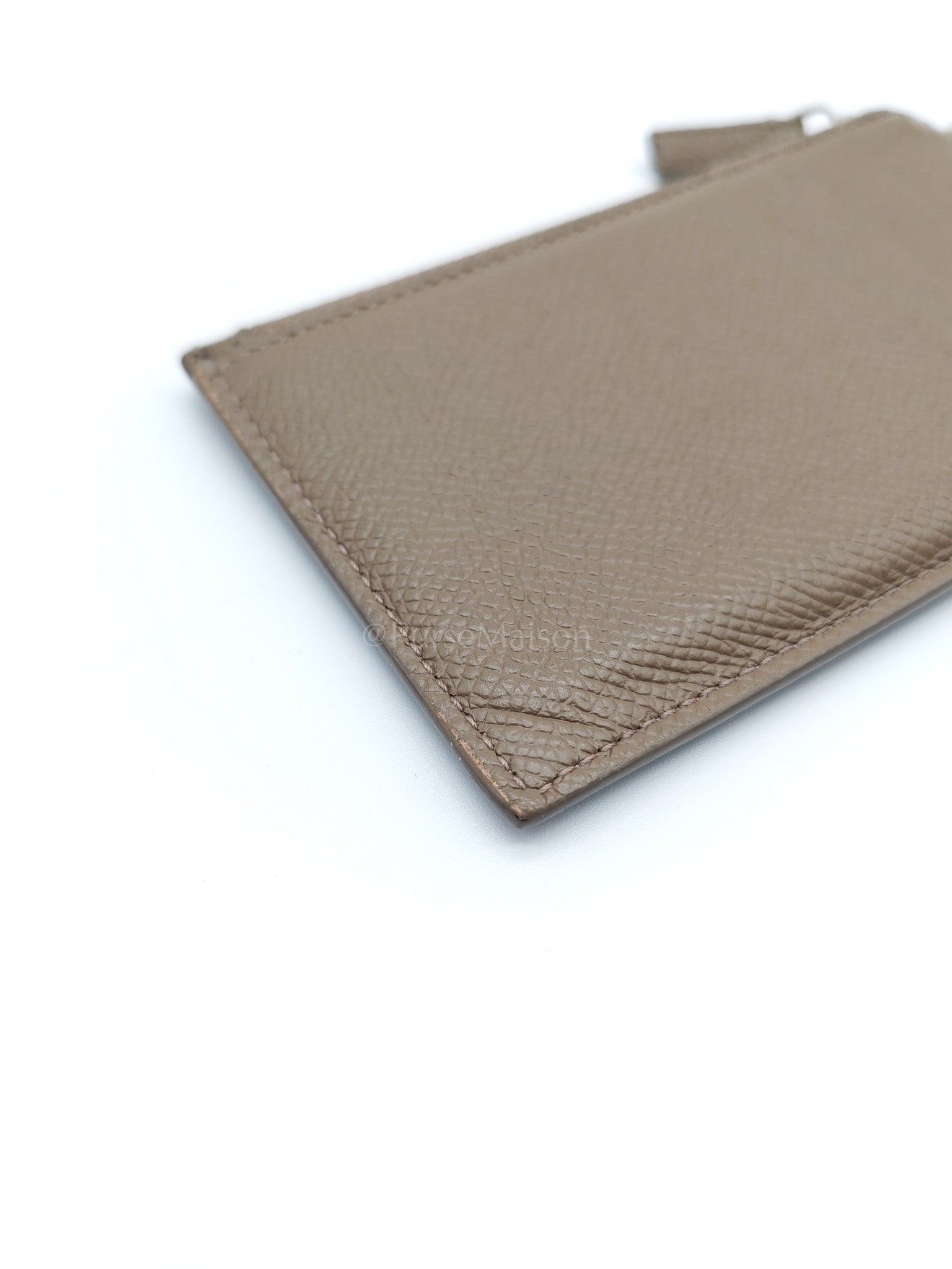 Cash Card Holder and Lanyard in Grained Calfskin Leather | Purse Maison Luxury Bags Shop