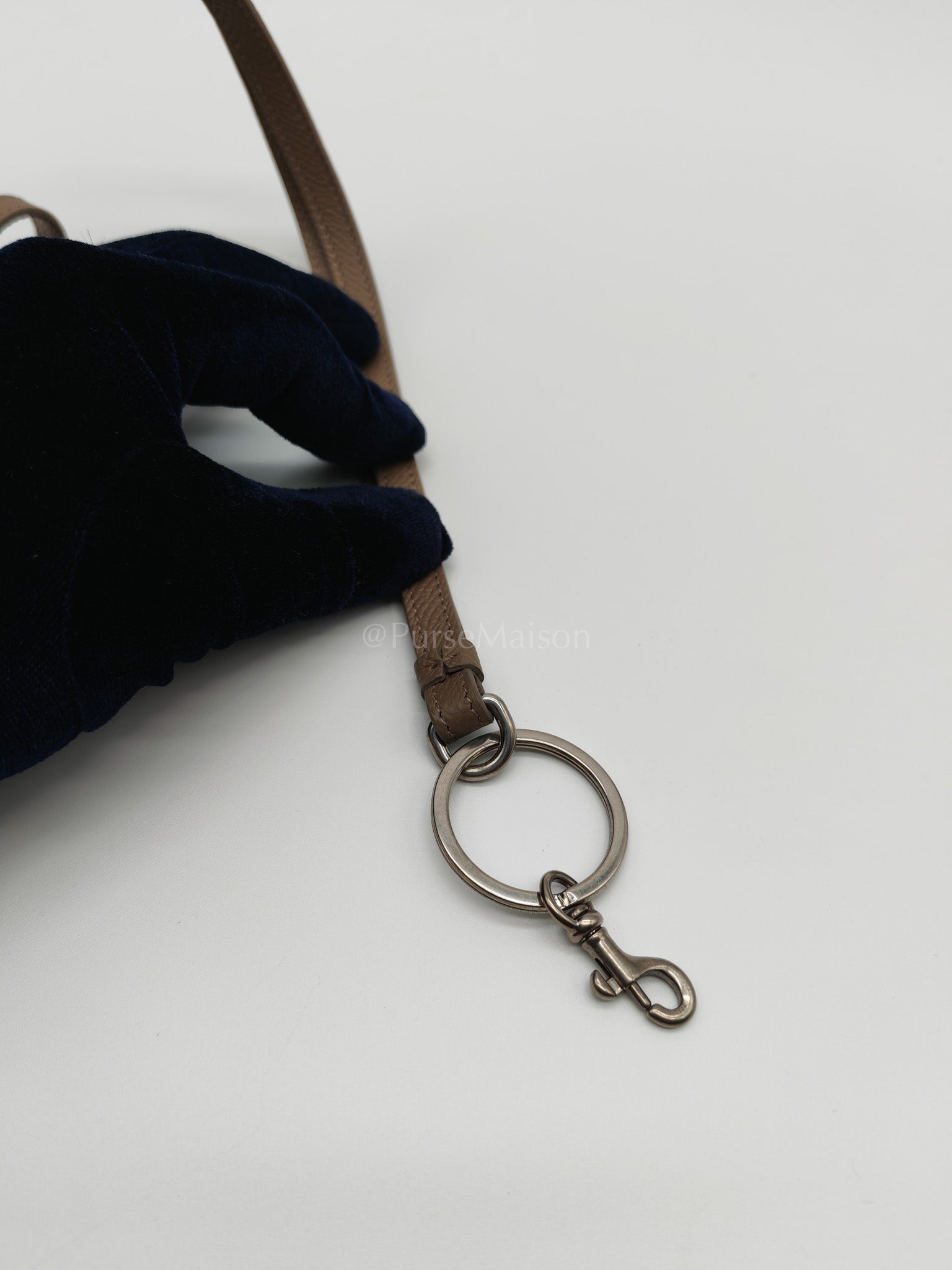 Cash Card Holder and Lanyard in Grained Calfskin Leather | Purse Maison Luxury Bags Shop