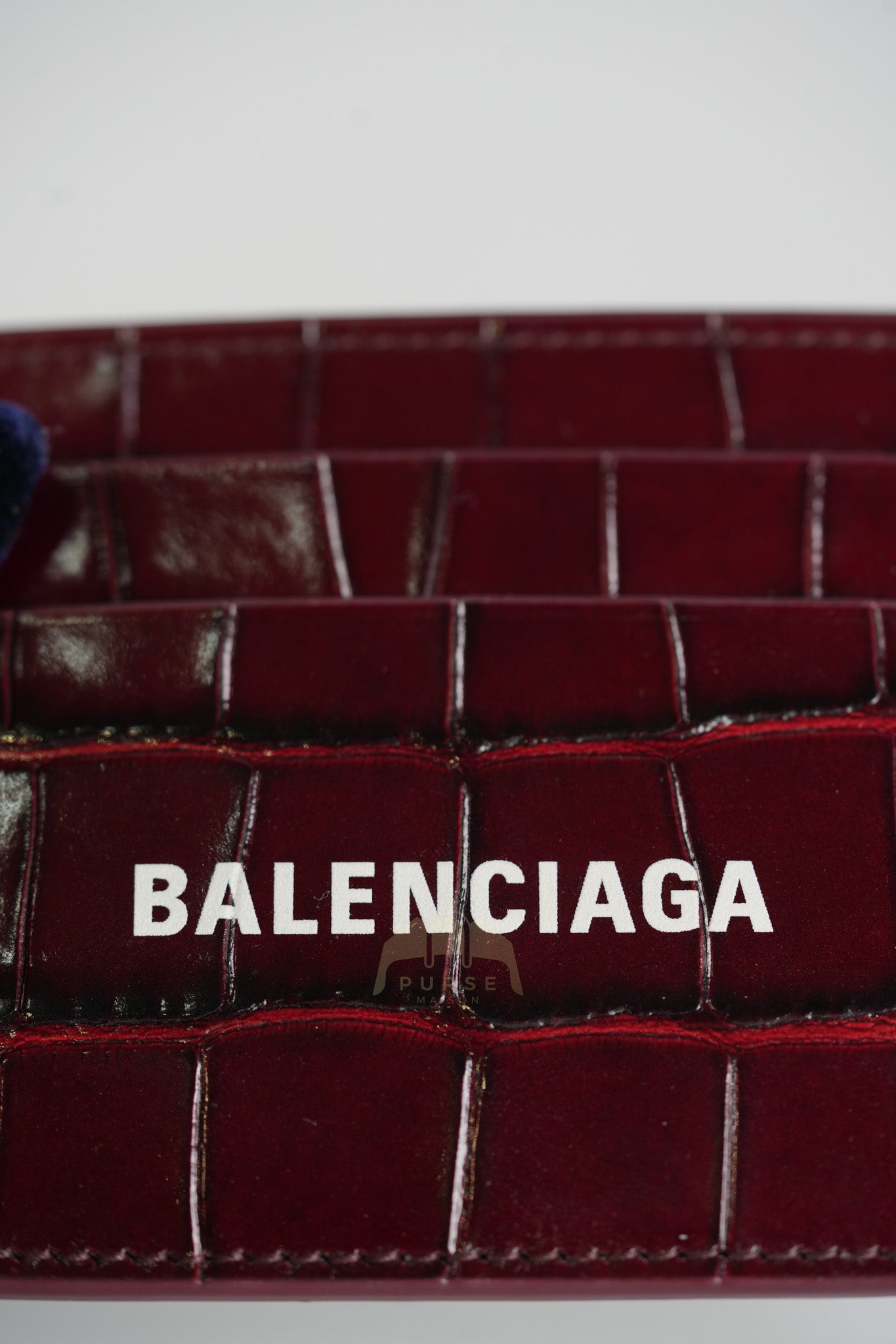 Cash Card Holder in Burgundy Shiny Crocodile Leather | Purse Maison Luxury Bags Shop