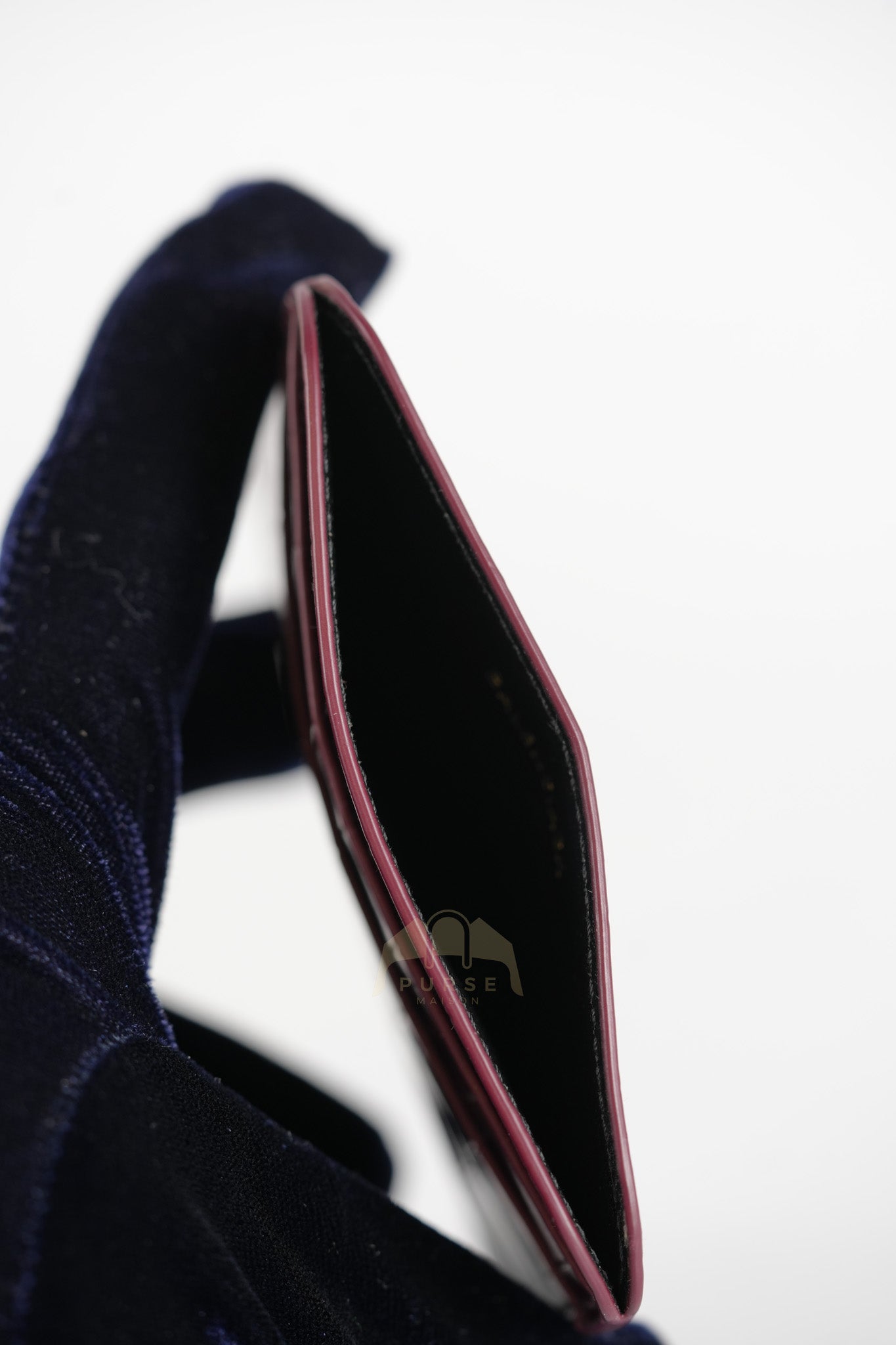 Cash Card Holder in Burgundy Shiny Crocodile Leather | Purse Maison Luxury Bags Shop